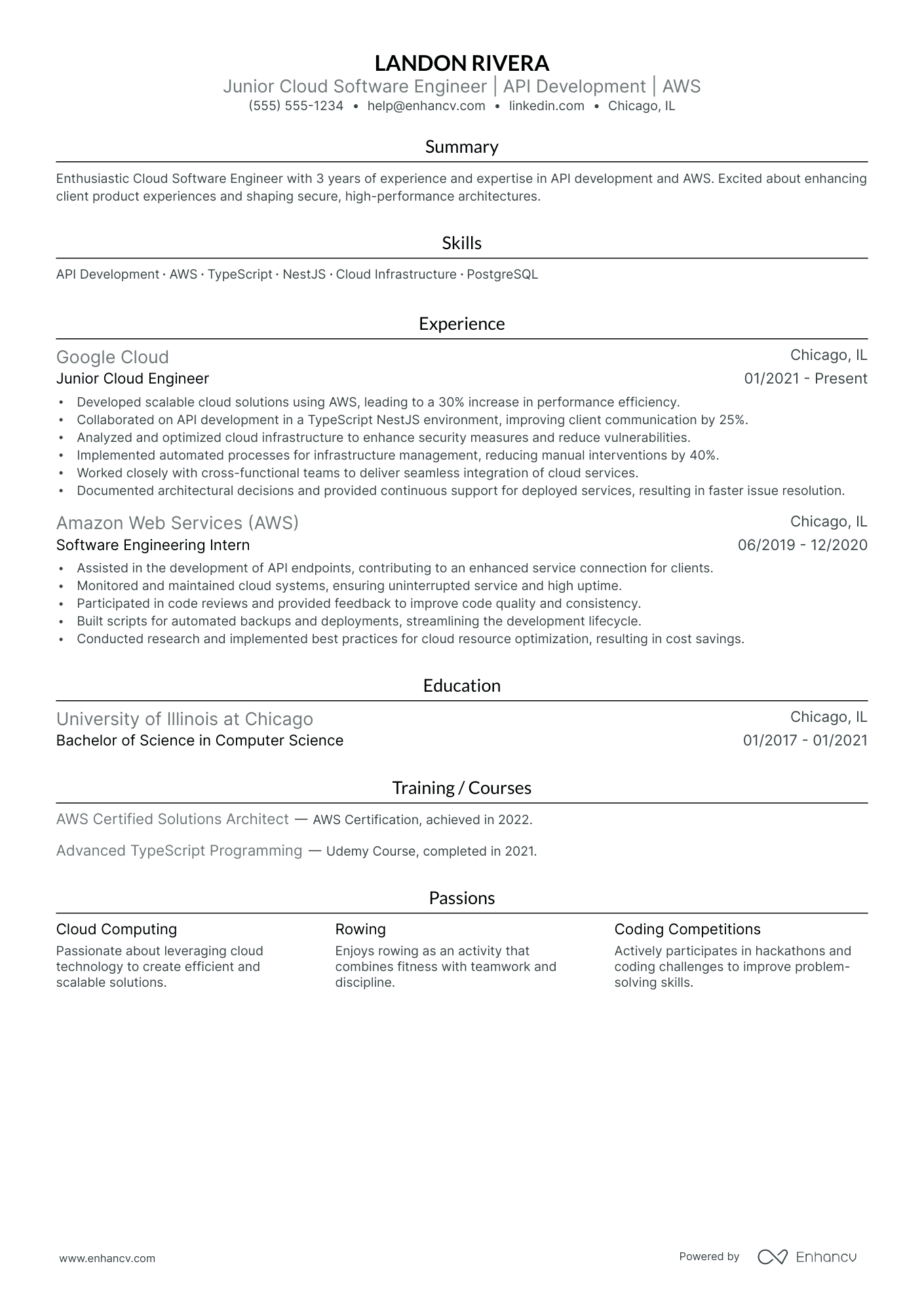 Cloud Software Engineer Resume Example Resume Example