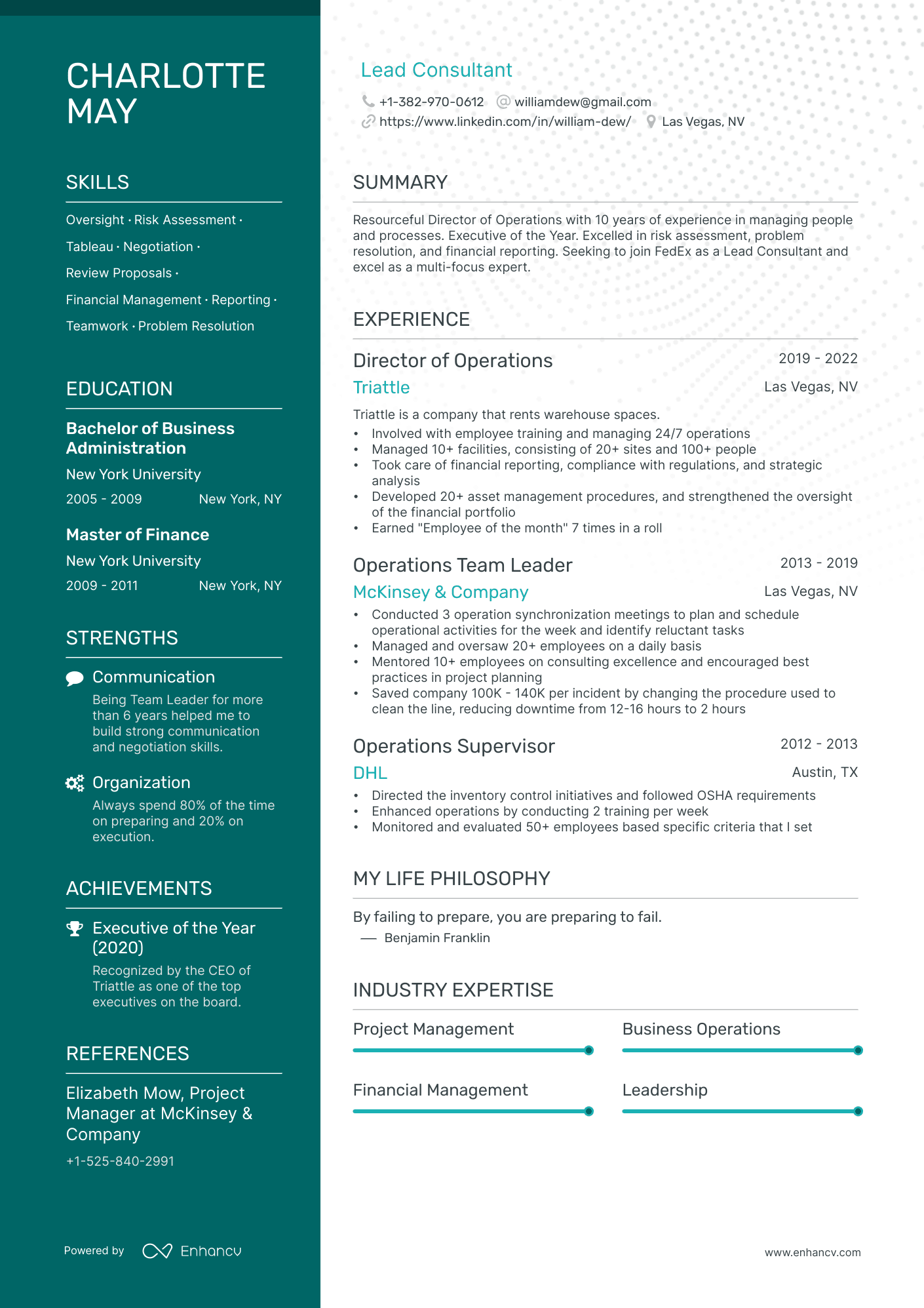 fedex resume example