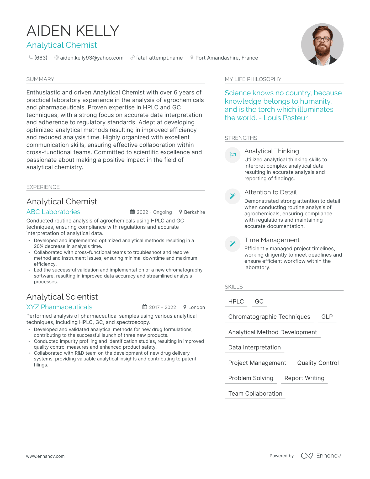 Analytical Chemist Resume Example Vrogue co