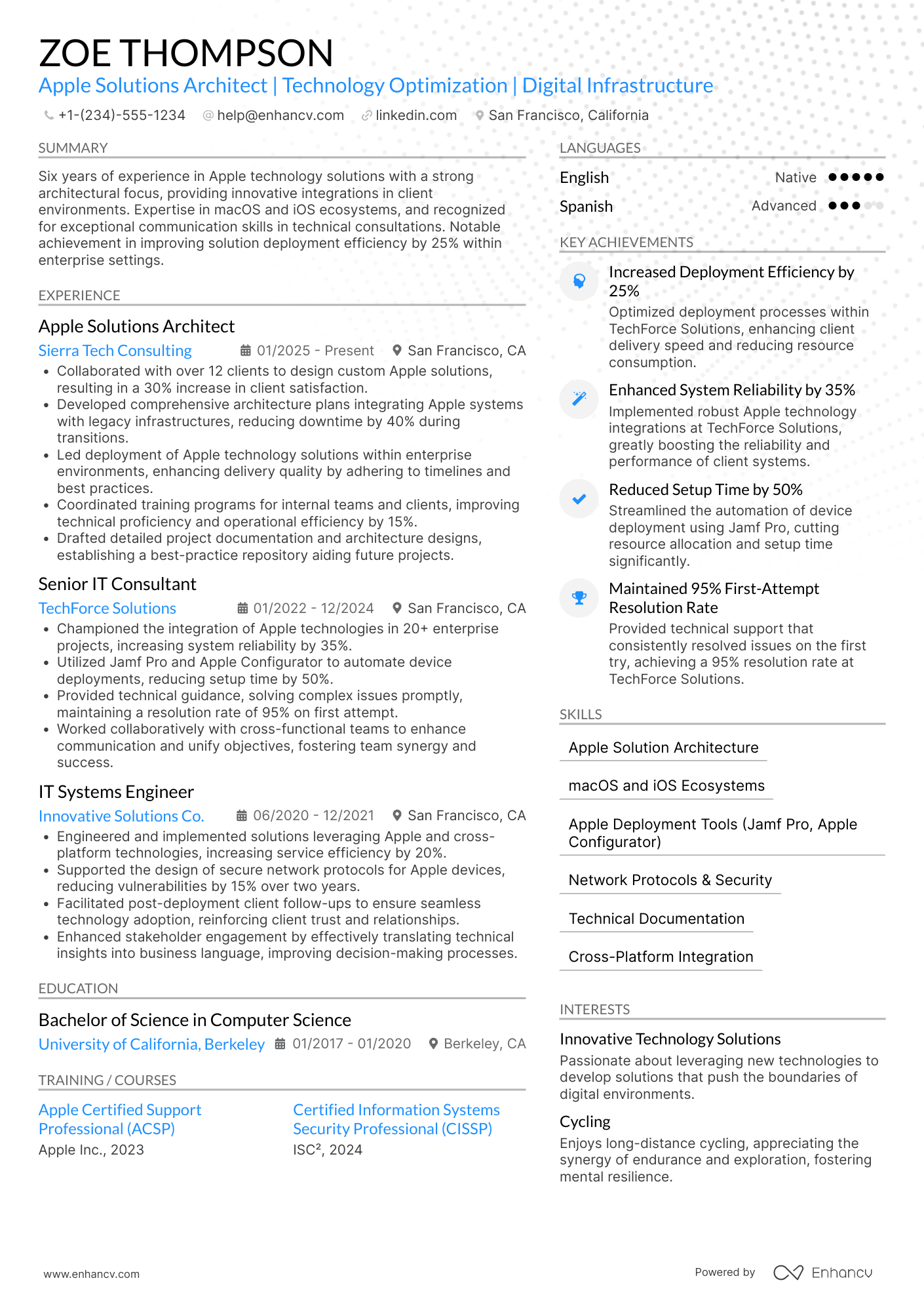 Apple resume example