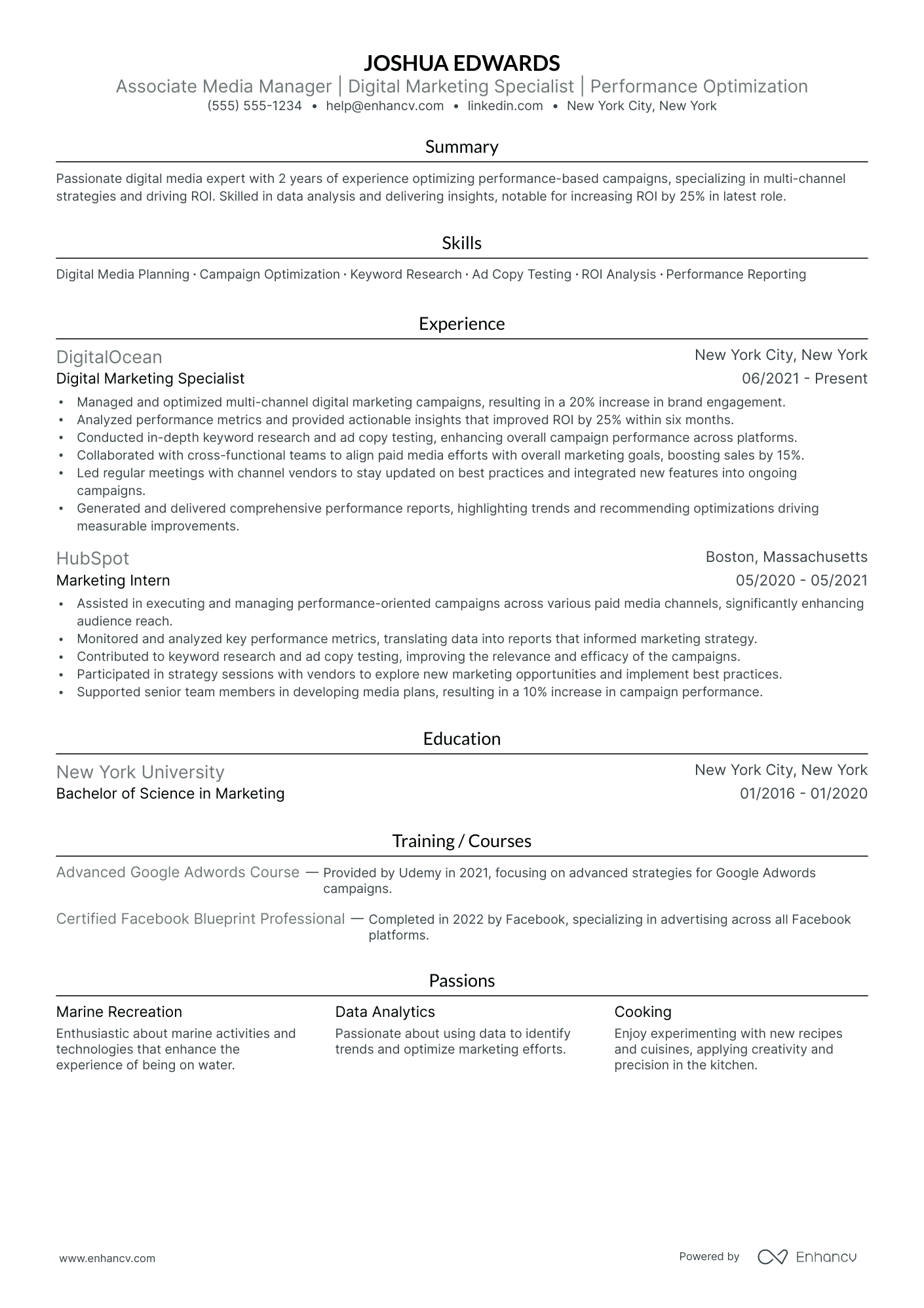 Associate Social Media Manager resume example