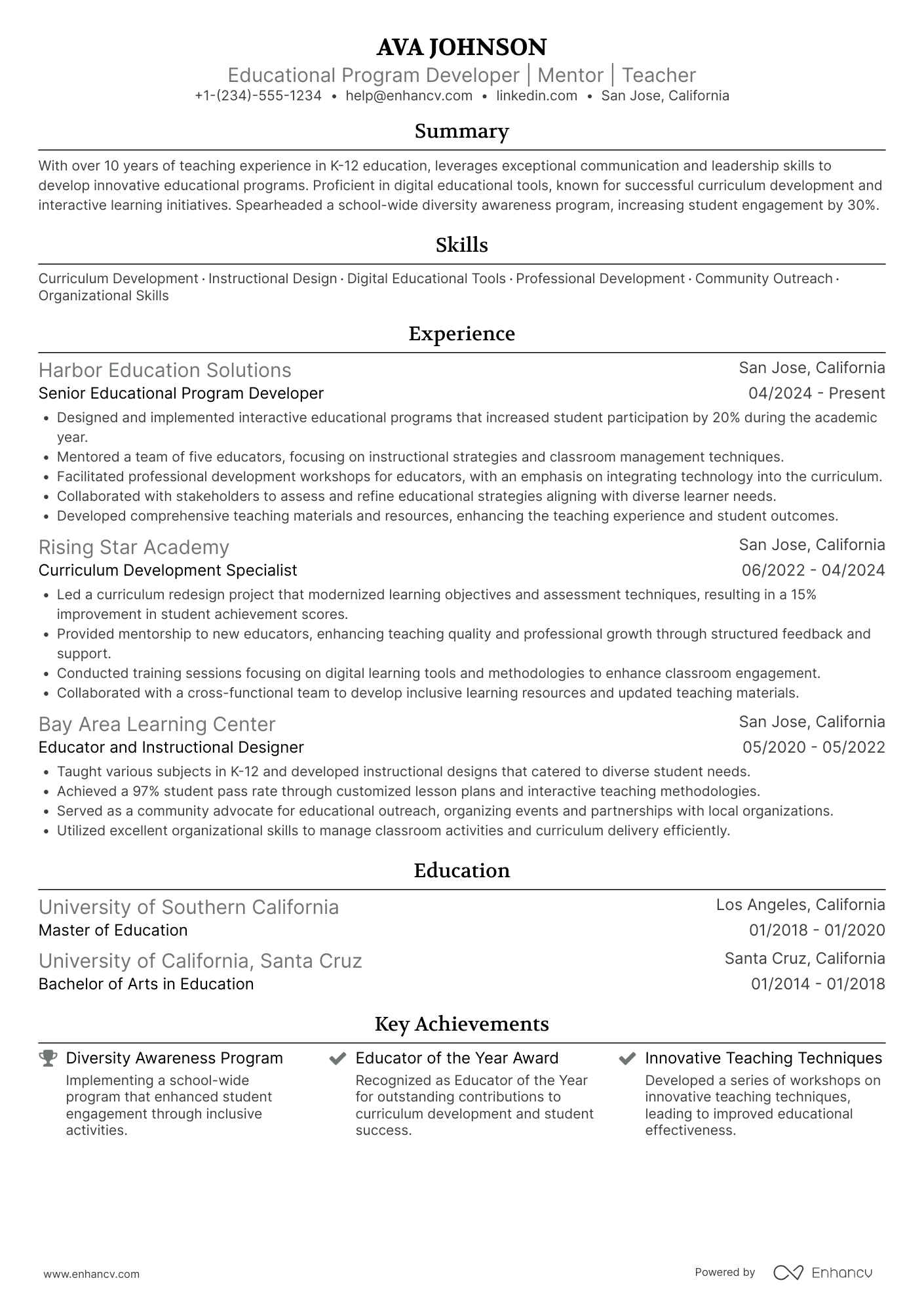 Retired Teacher resume example