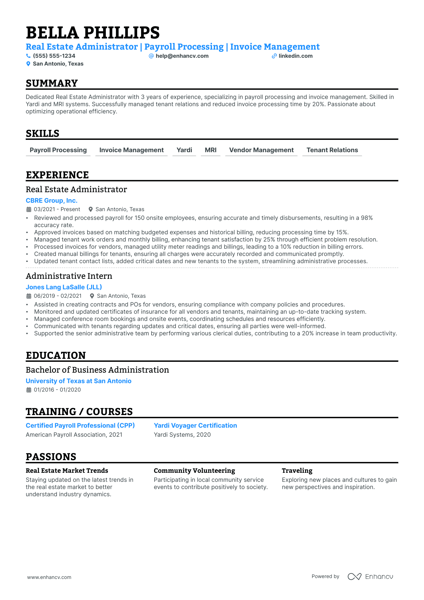 Virtual Real Estate Assistant resume example