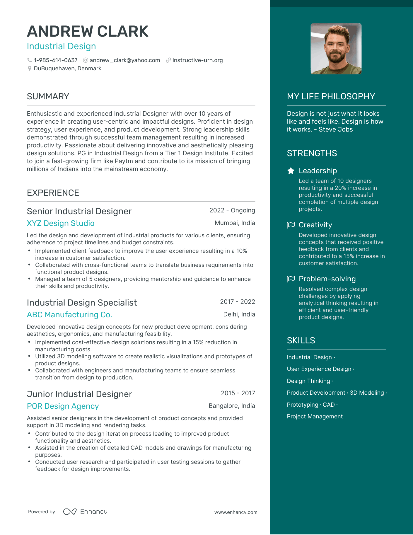 Industry Cv Example Industry Cv Example
