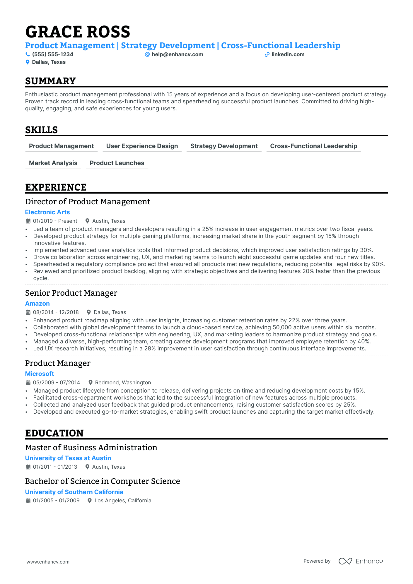 Junior General Manager resume example