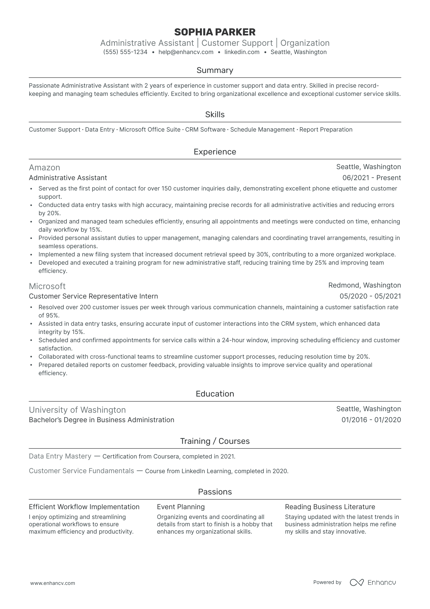 Virtual Administrative Assistant resume example