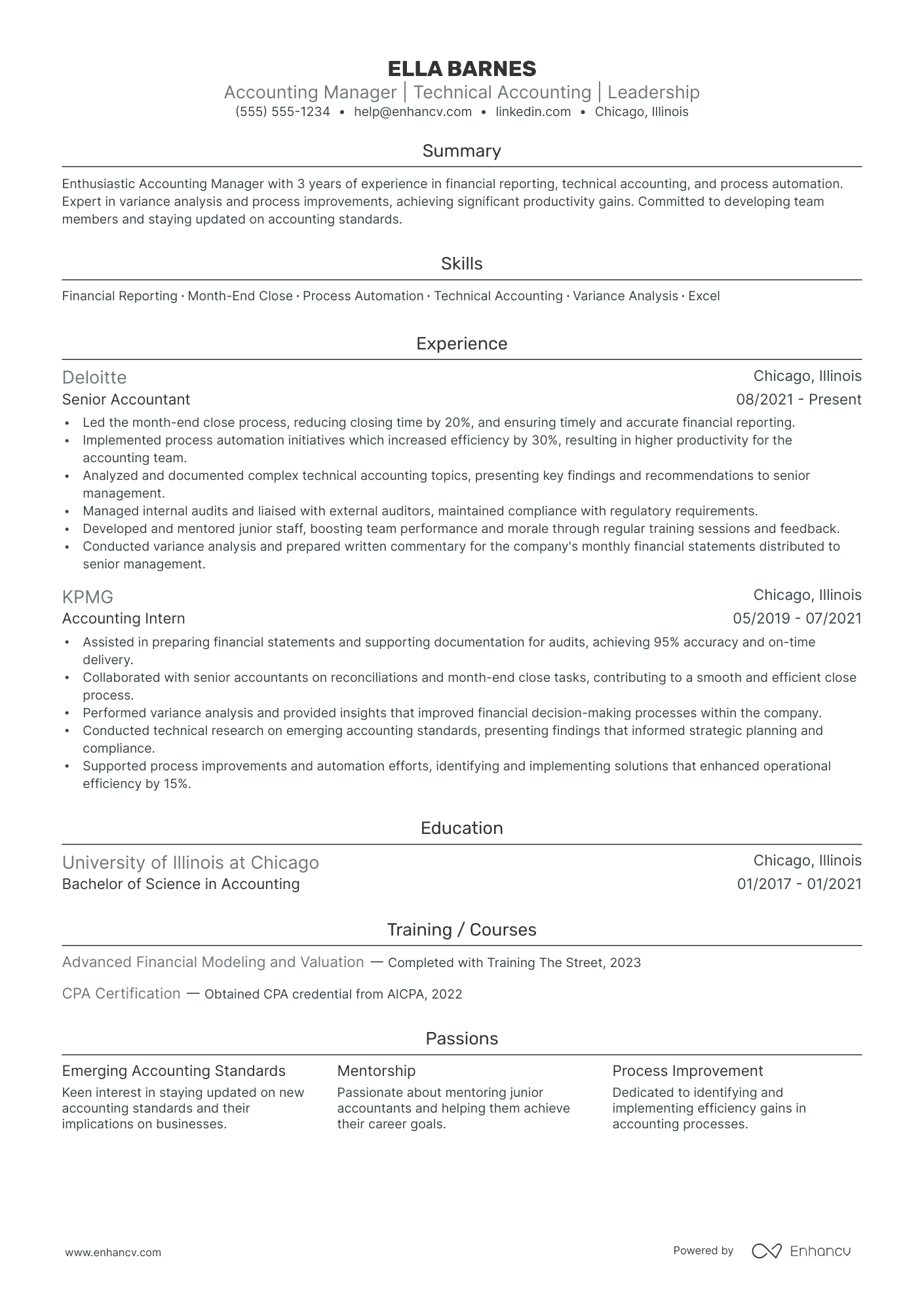 Assistant Accounting Manager resume example