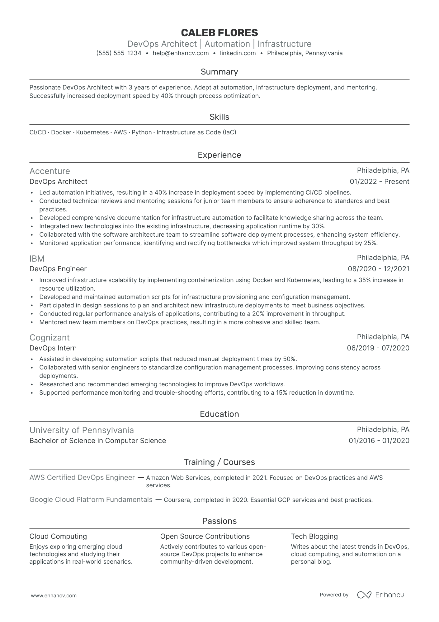 DevOps Architect resume example