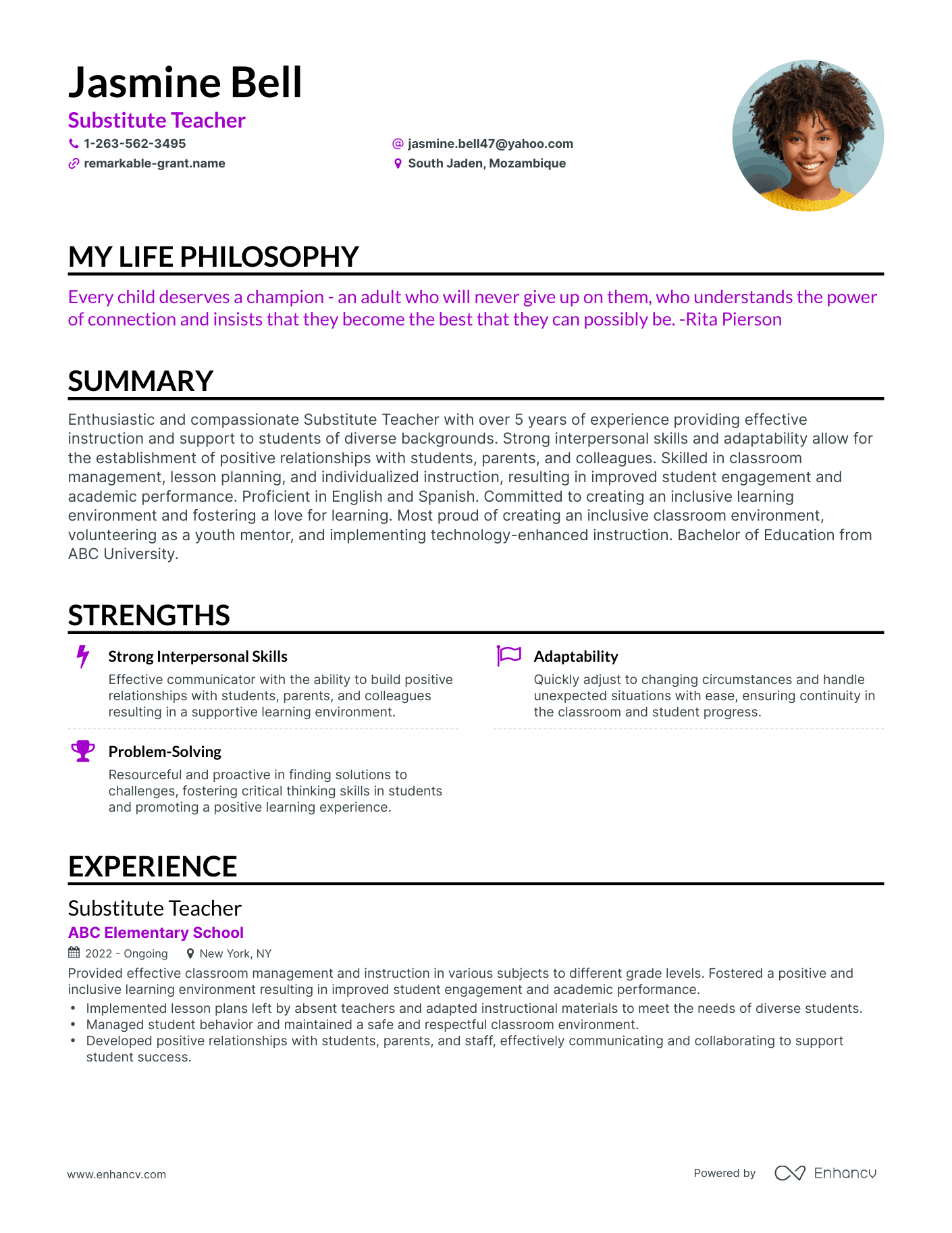 3 Substitute Teacher Resume Examples & How-To Guide for 2024