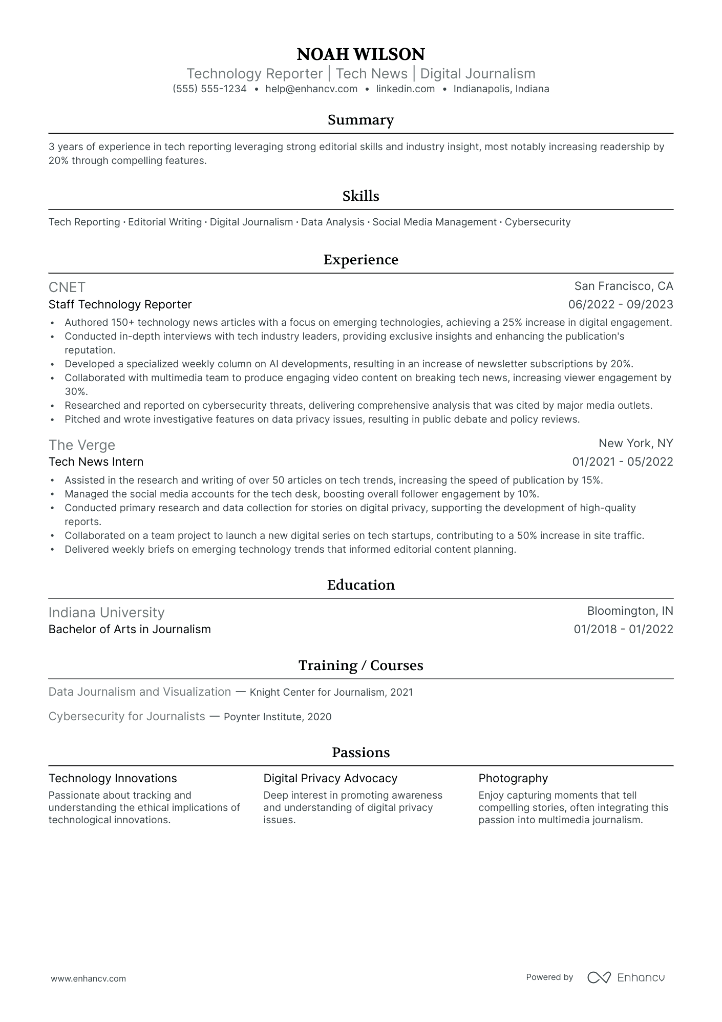 Technology Journalist Resume Example Resume Example