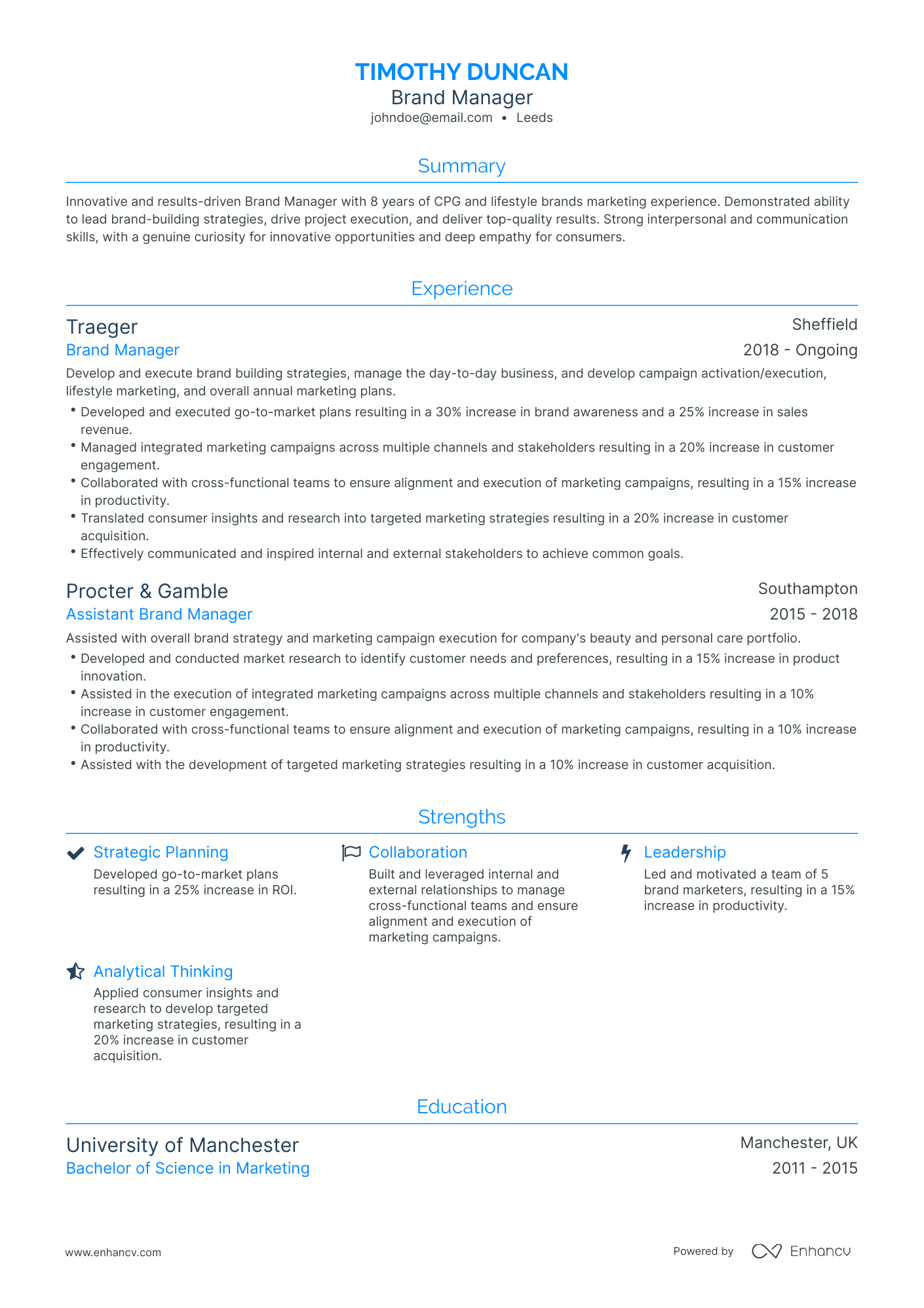 3 Brand Manager CV Examples For 2023