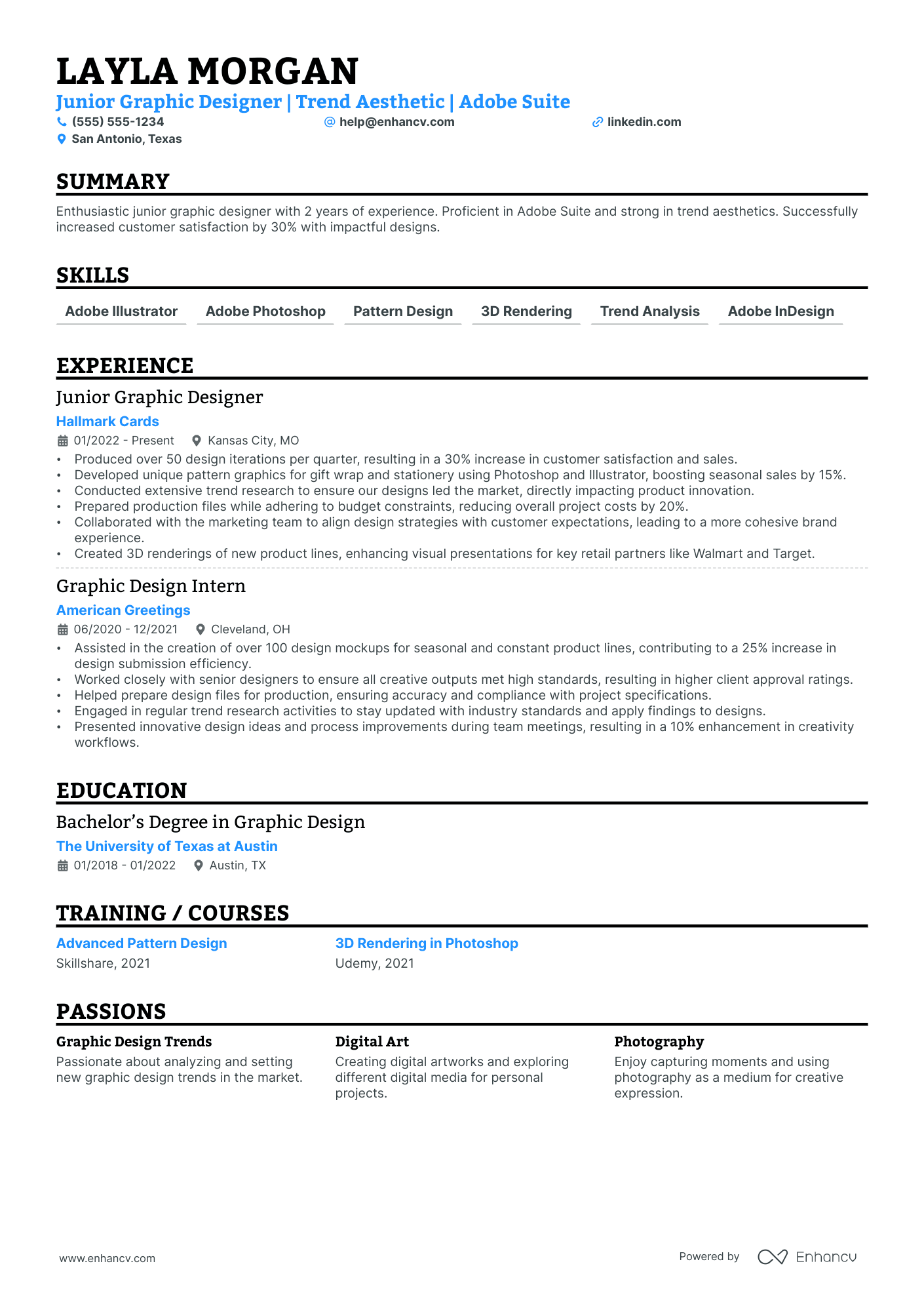 3D Graphic Designer resume example