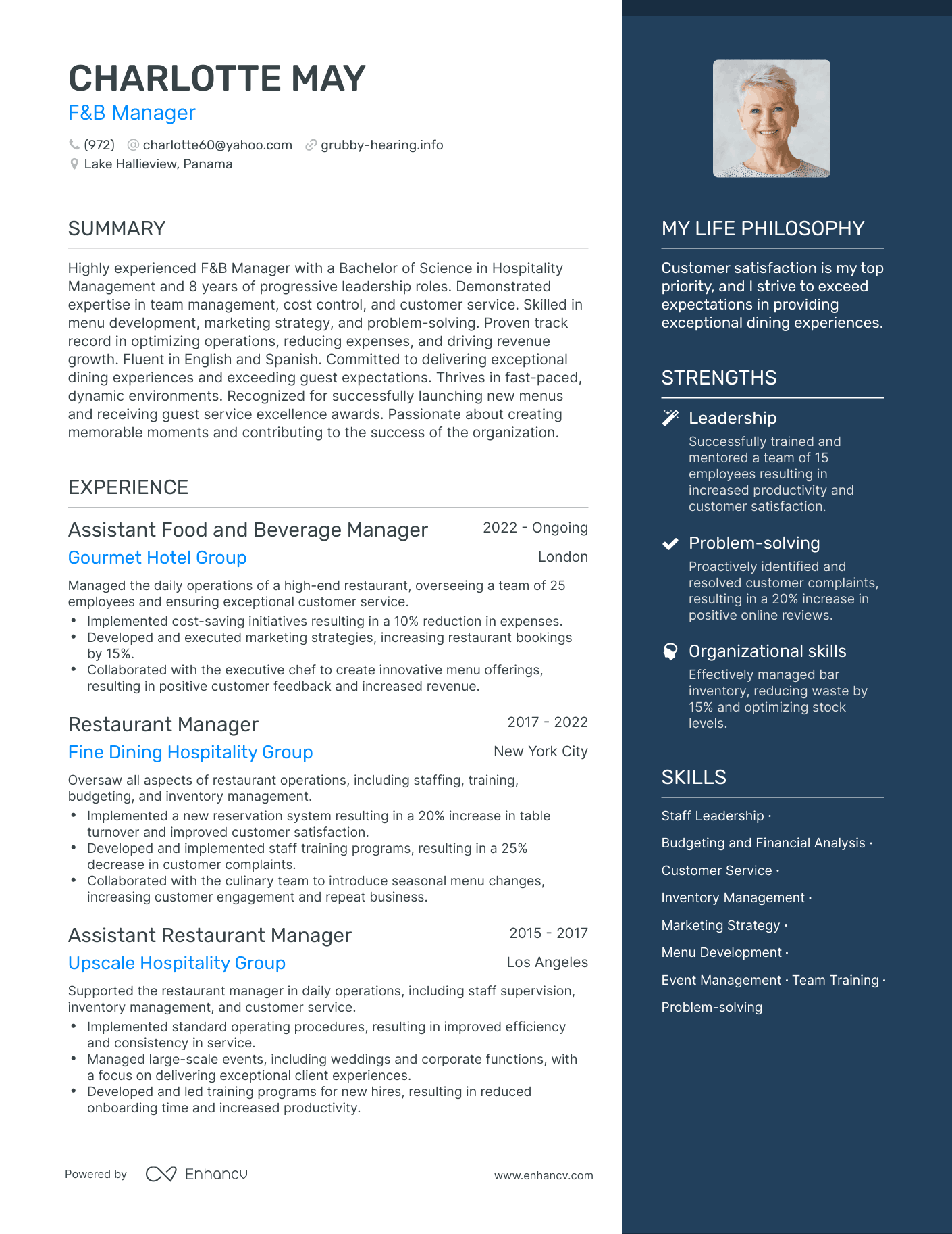 3 F&B Manager Resume Examples & How-To Guide for 2023