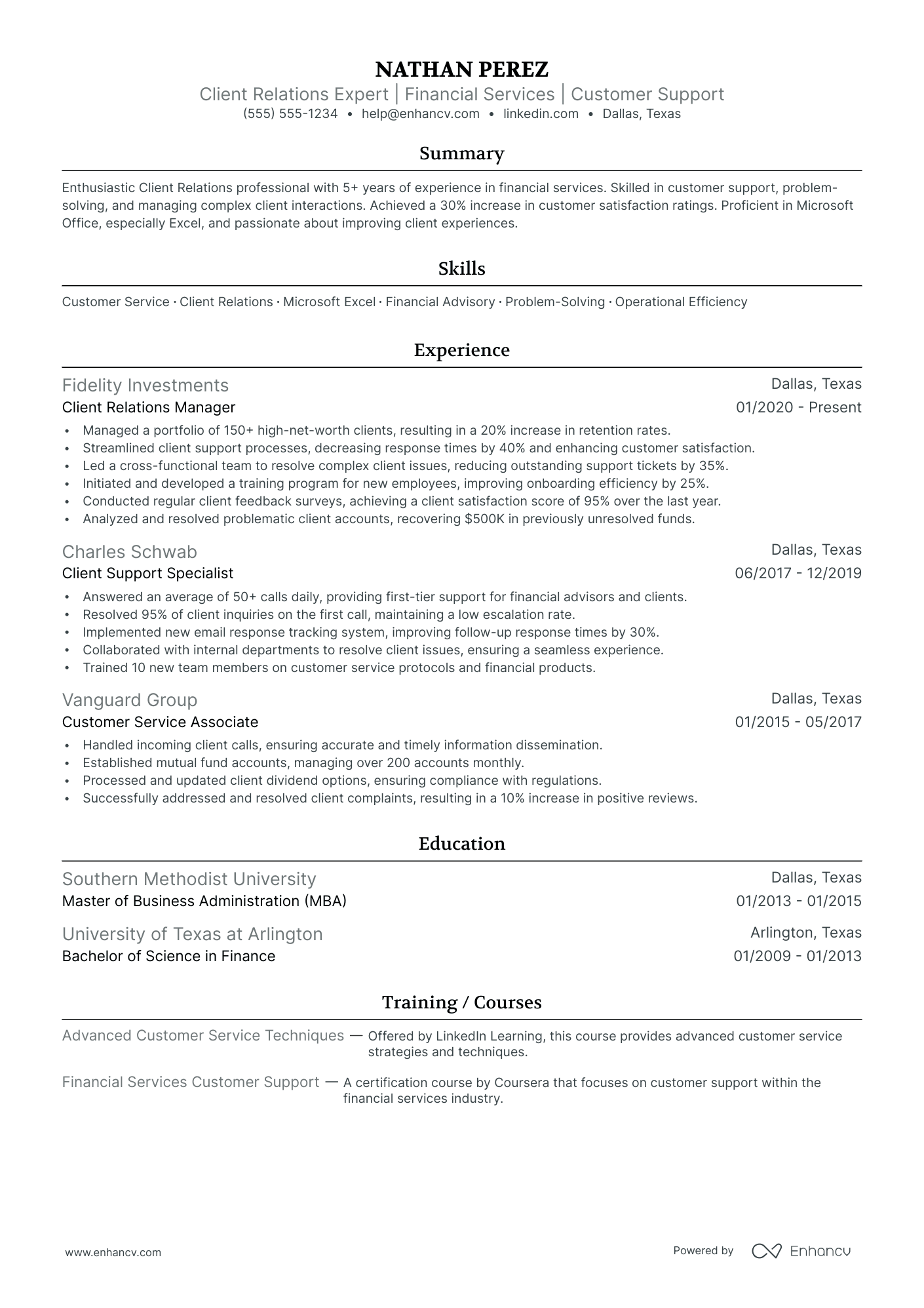 Junior Client Relations Manager Resume Example Resume Example