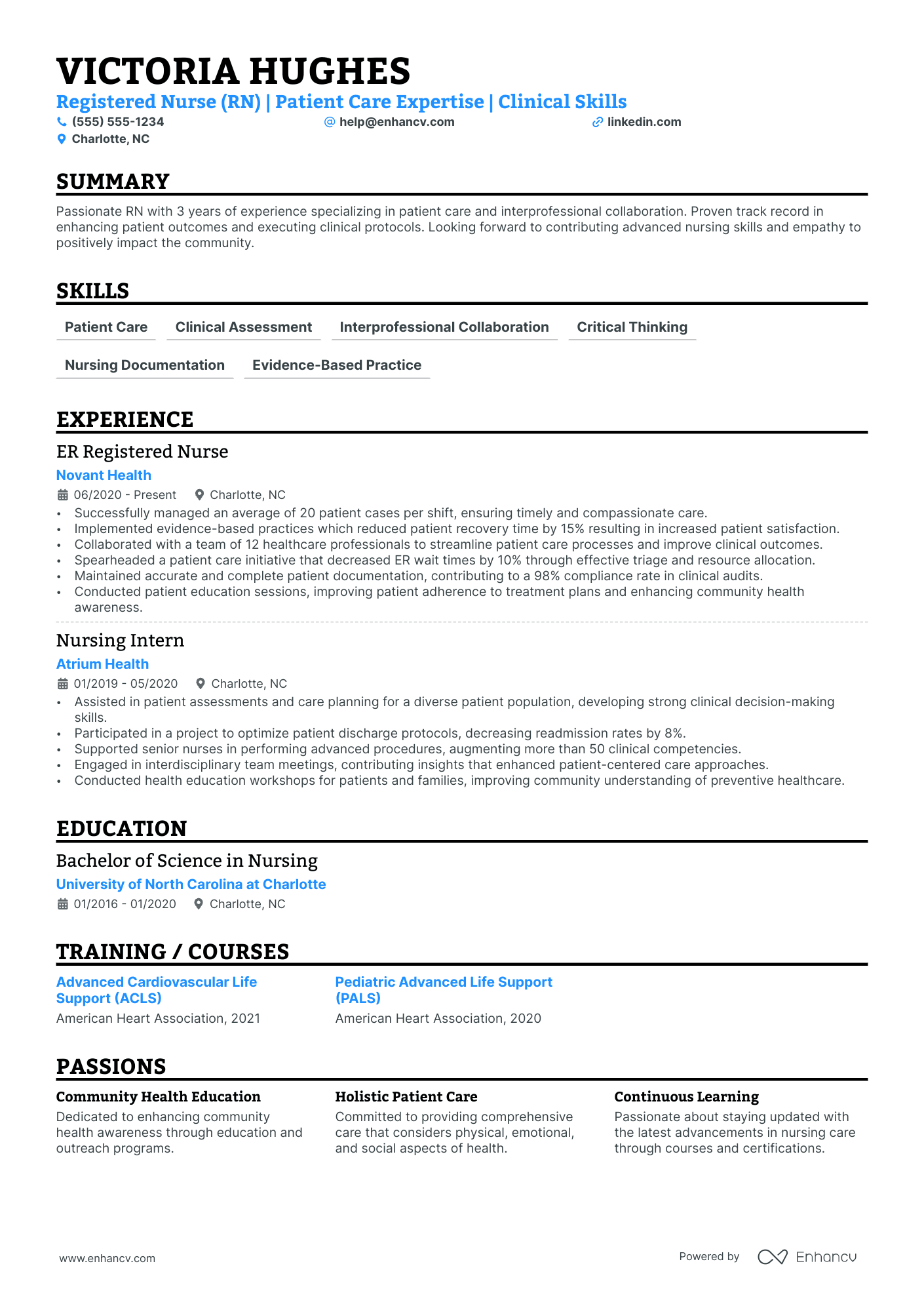 Pediatric Travel Nurse resume example