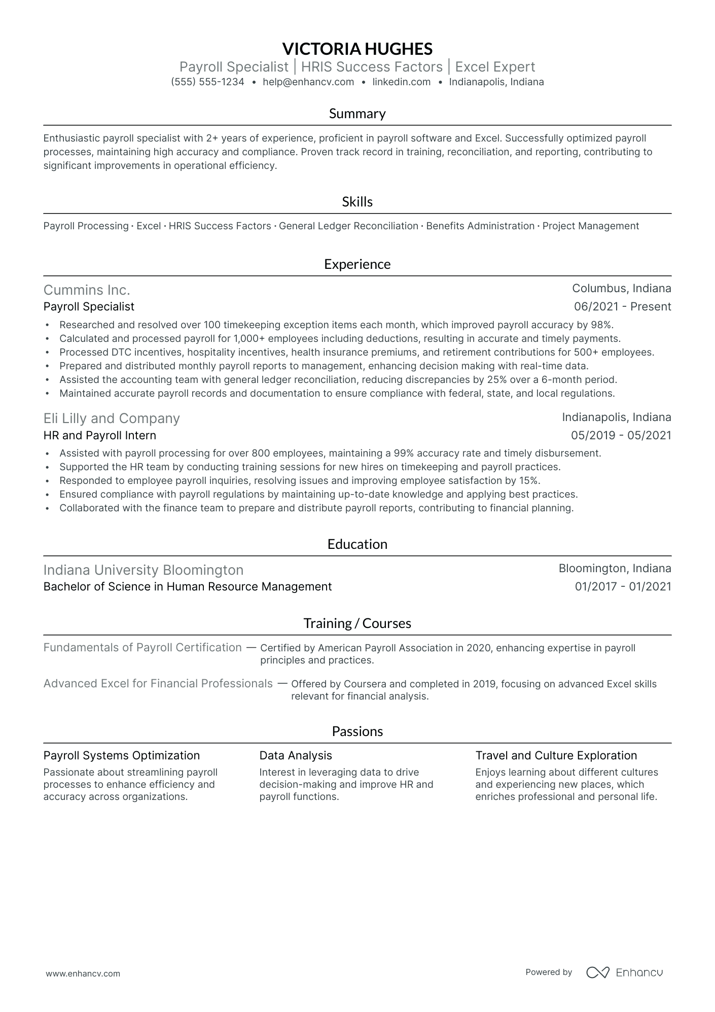 Payroll and Timekeeping Specialist Resume Example Resume Example