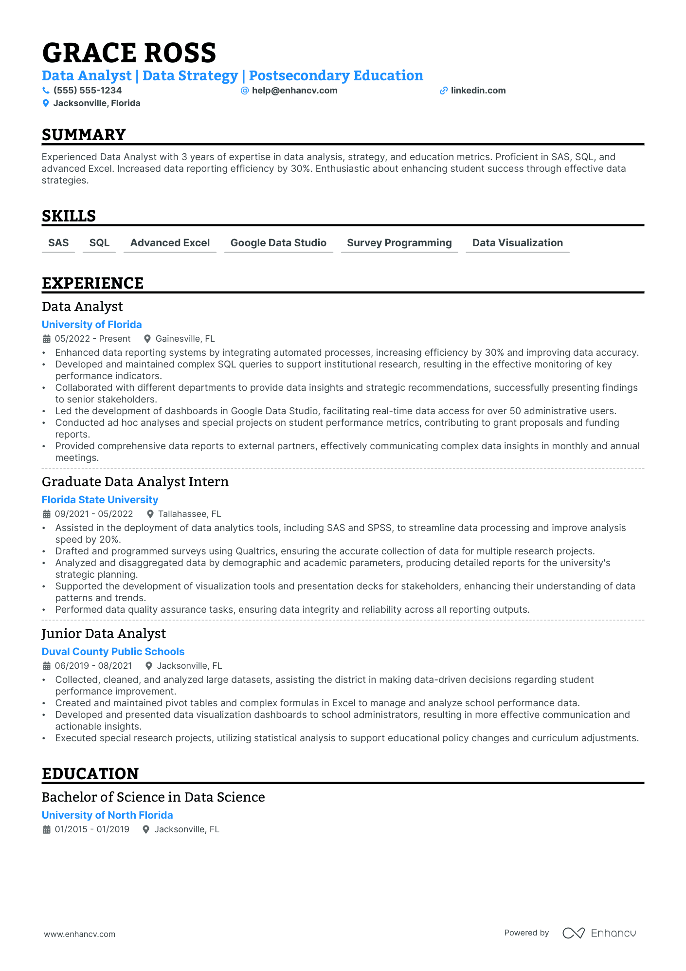 Data Science Strategist resume example