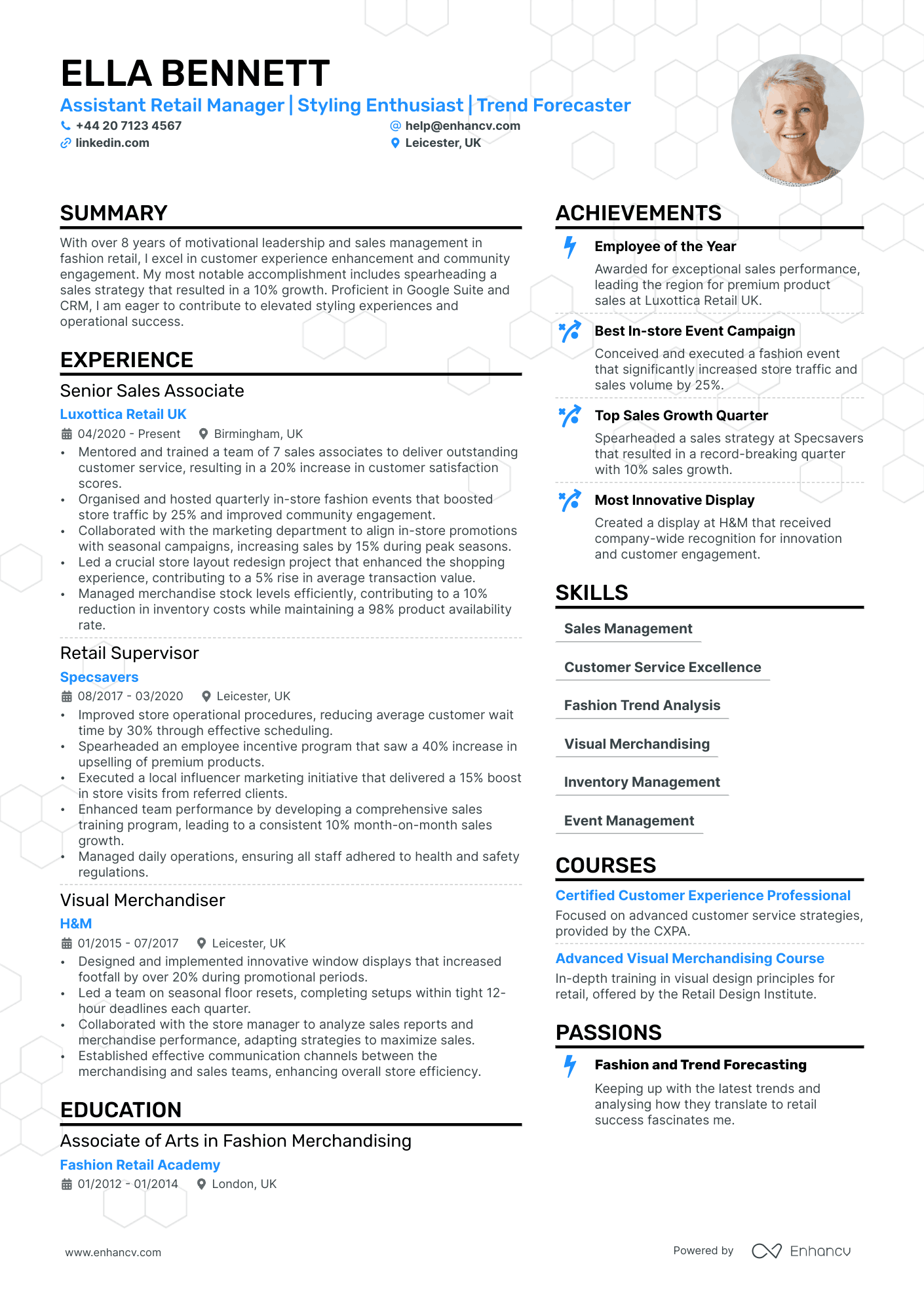 Retail Assistant Manager cv example
