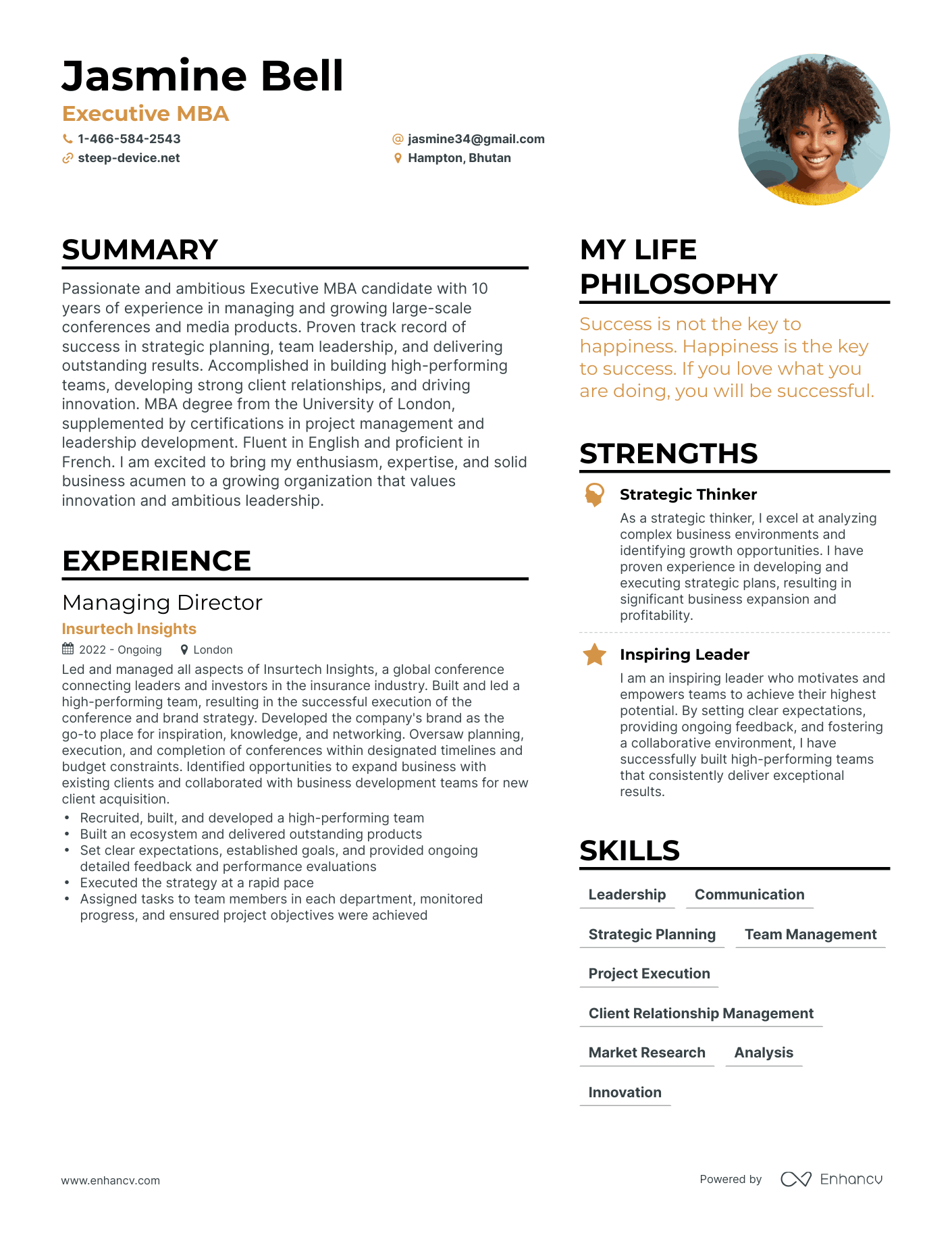 Mba Resume Format