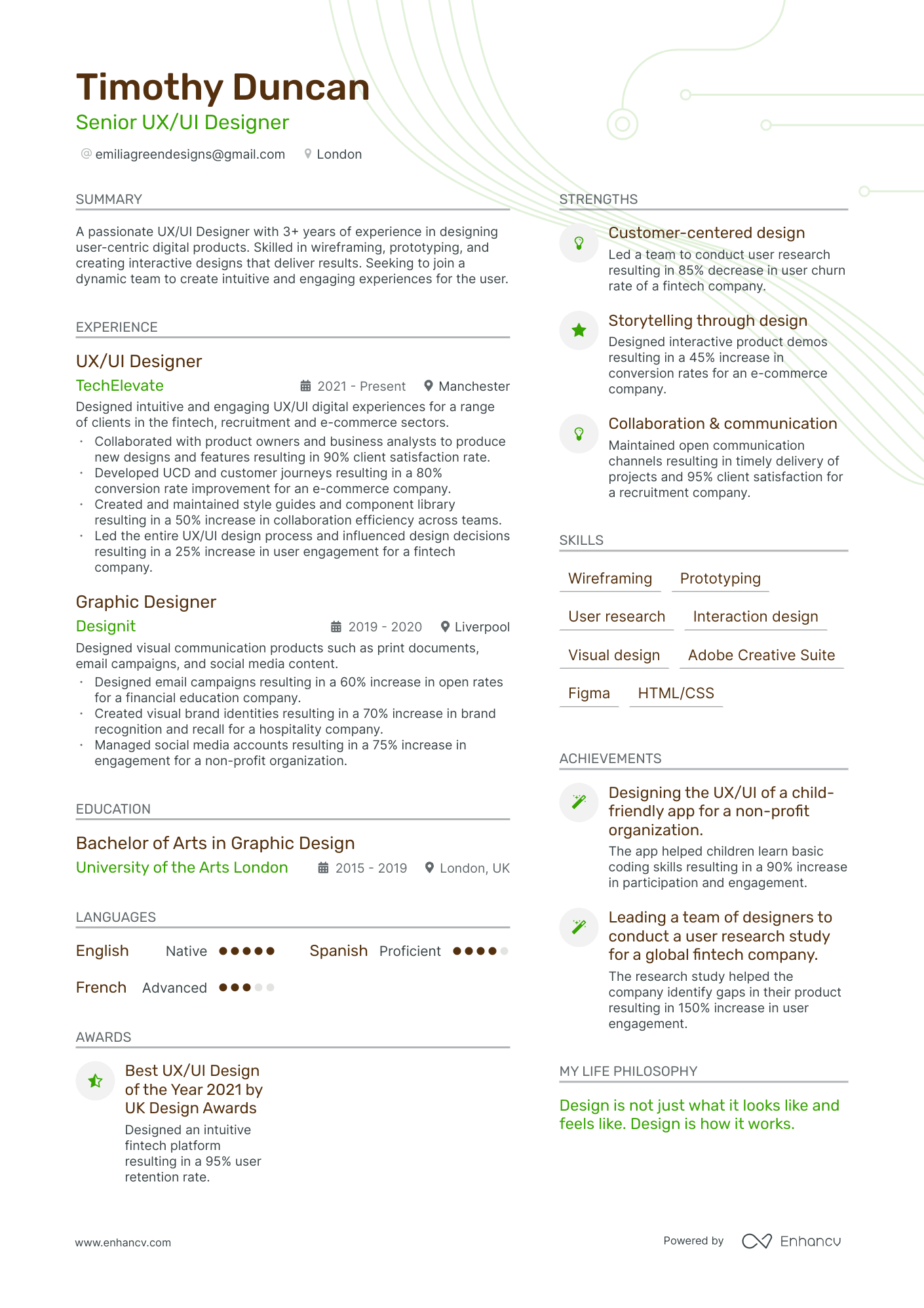 ui designer resume example