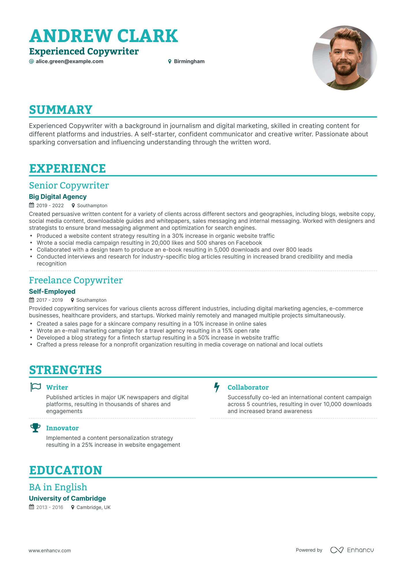 3 Copywriter CV Examples for 2023