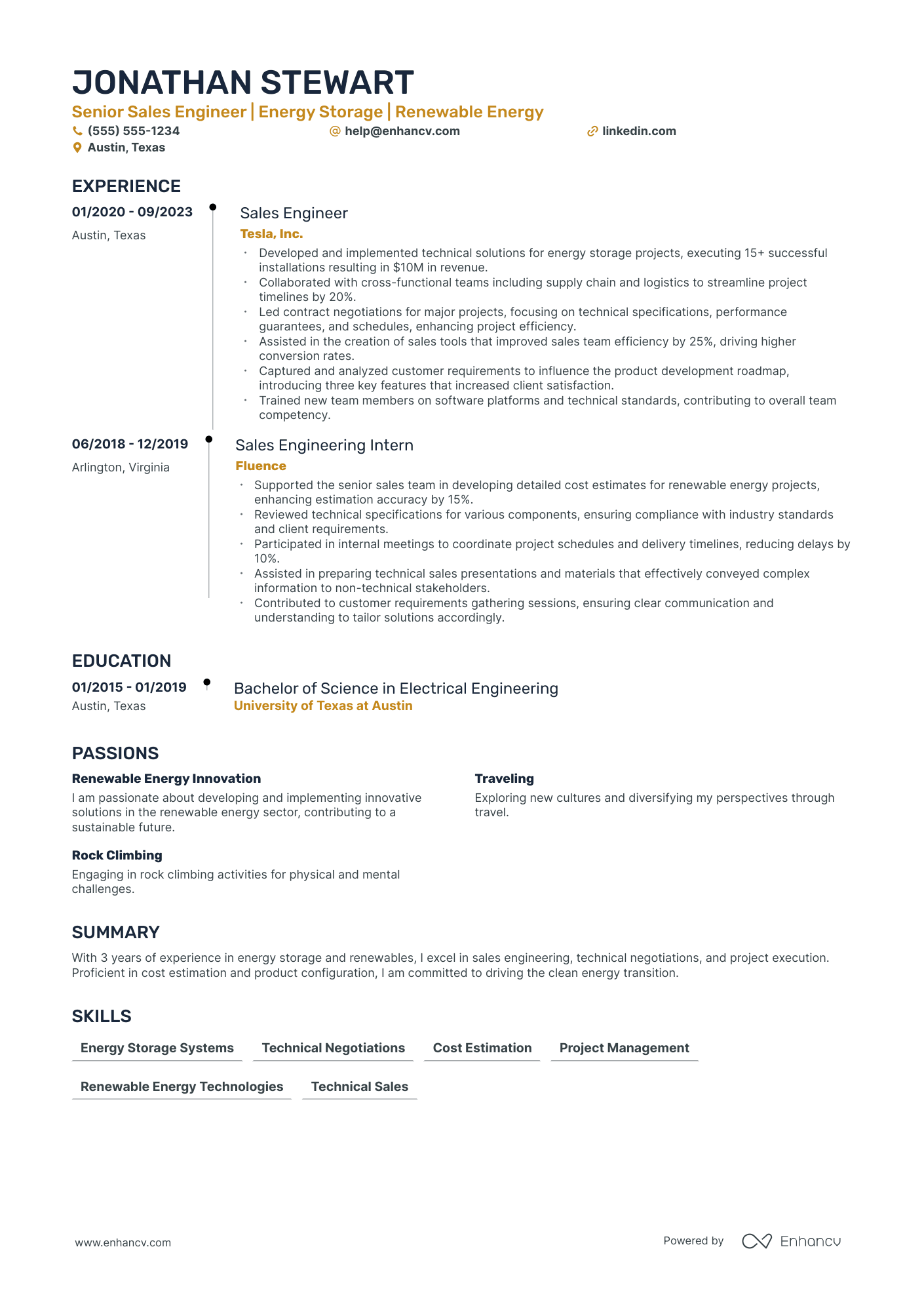 Senior Sales Engineer Resume Example Resume Example