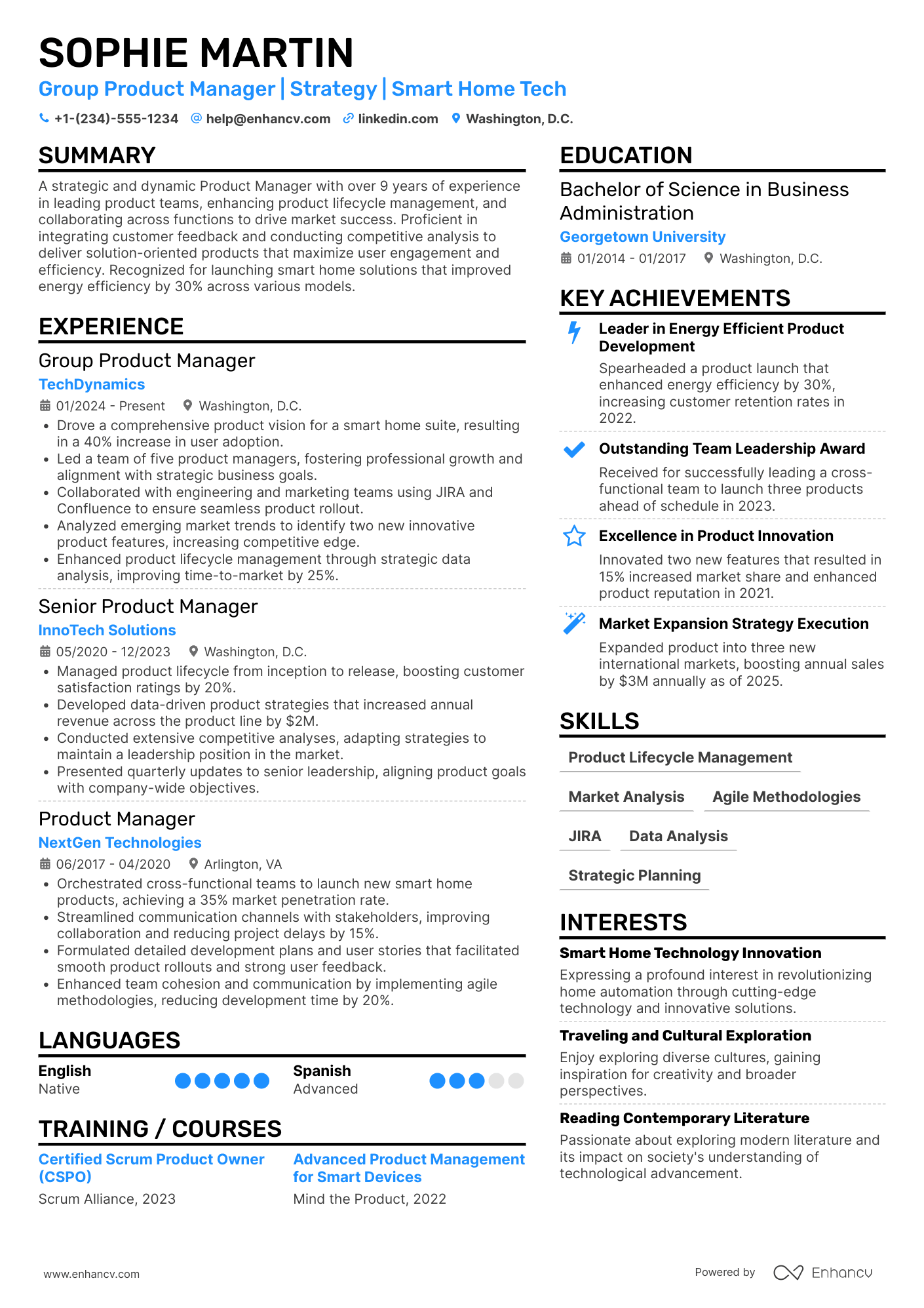Group Product Manager resume example