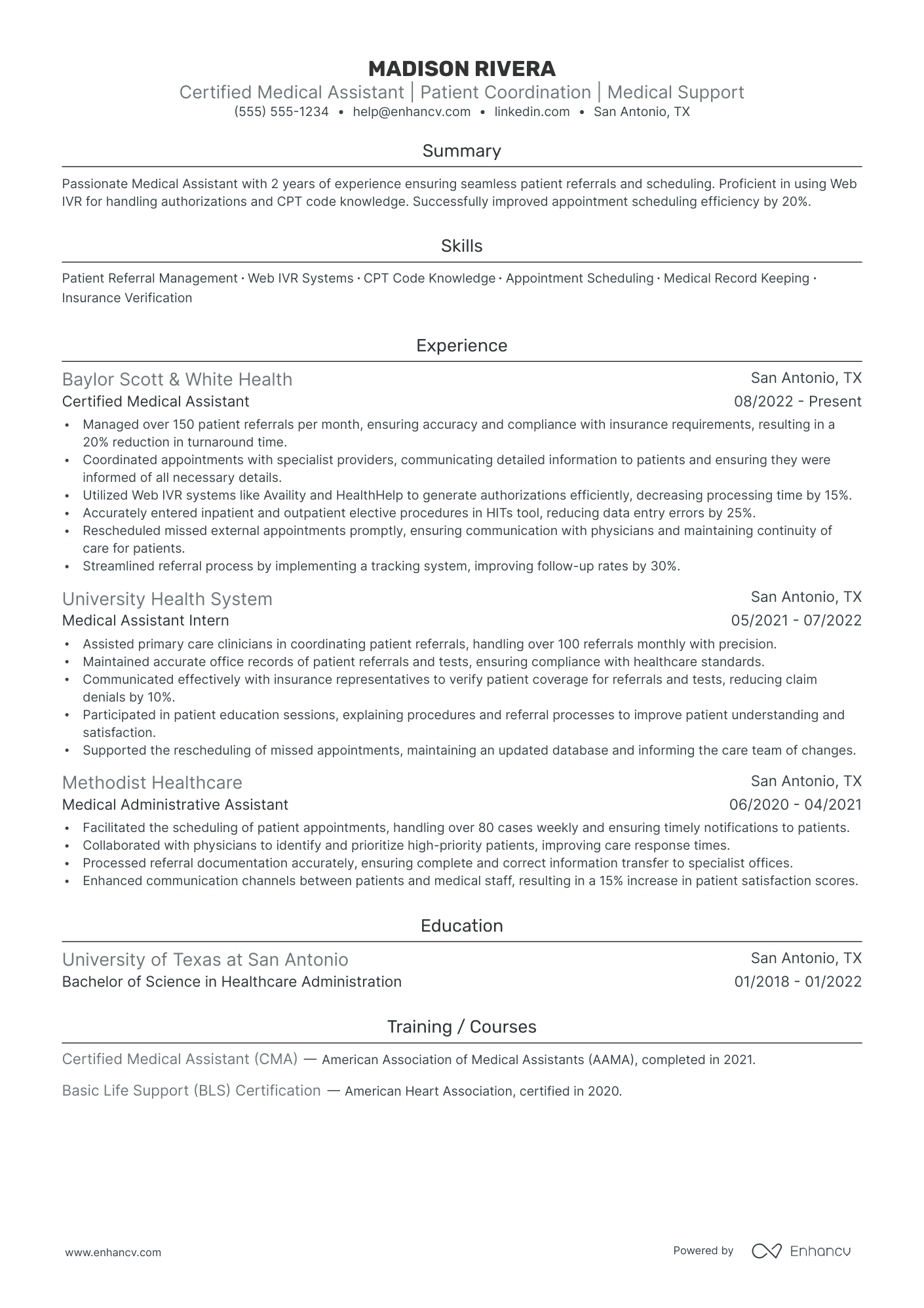 Medical Referral Coordinator resume example