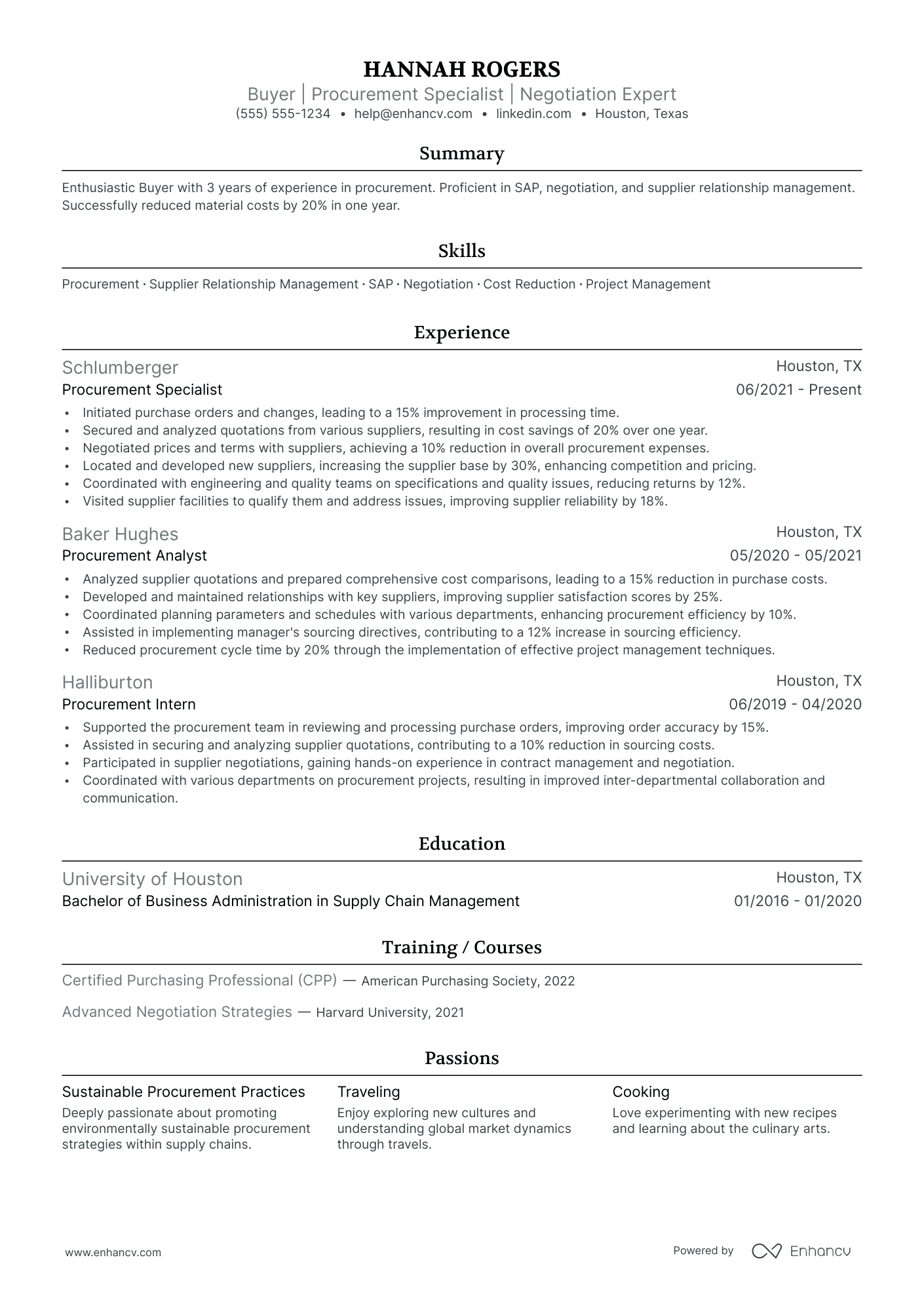 Global Sourcing Buyer resume example