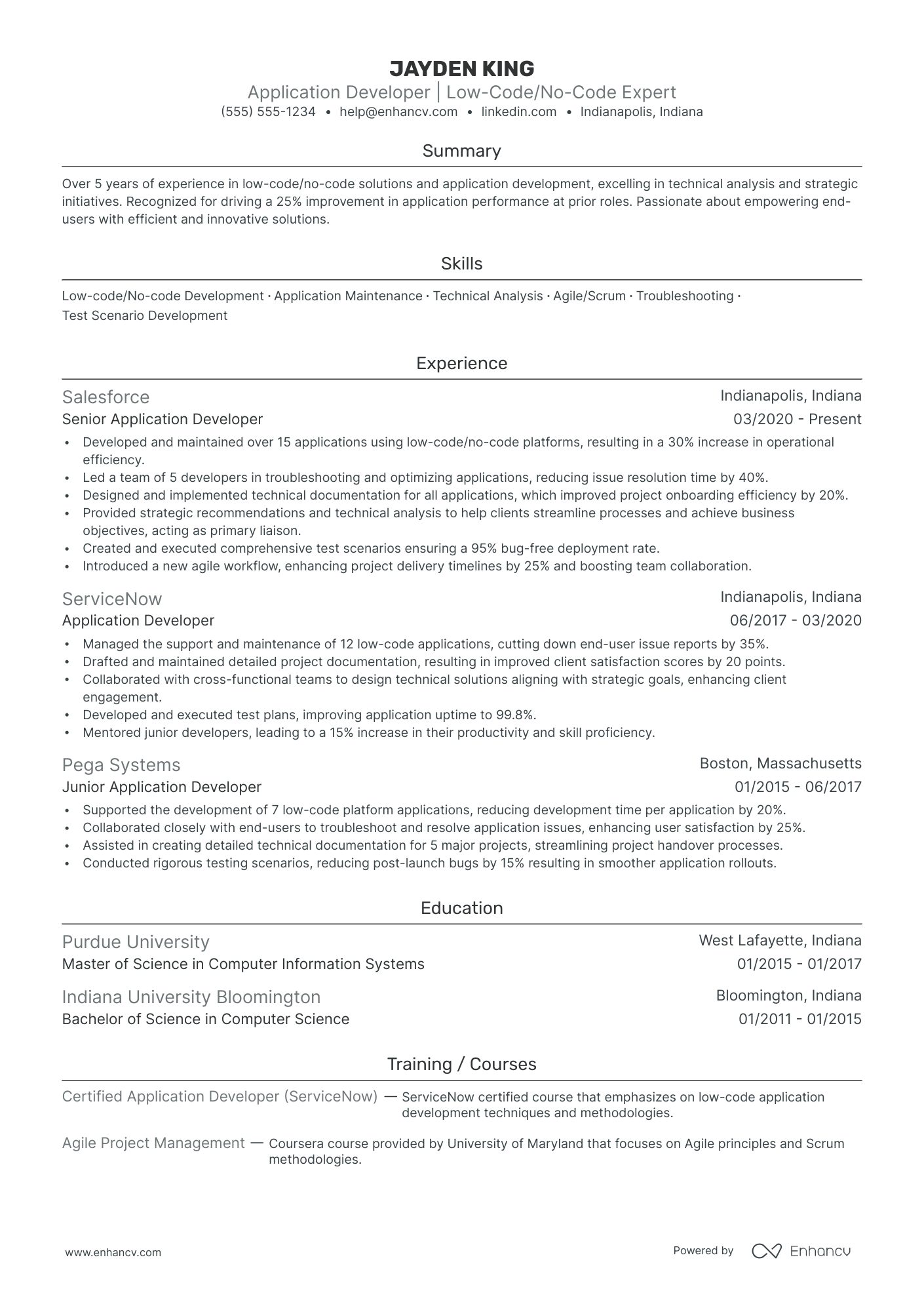 Junior Application Developer Resume Example Resume Example