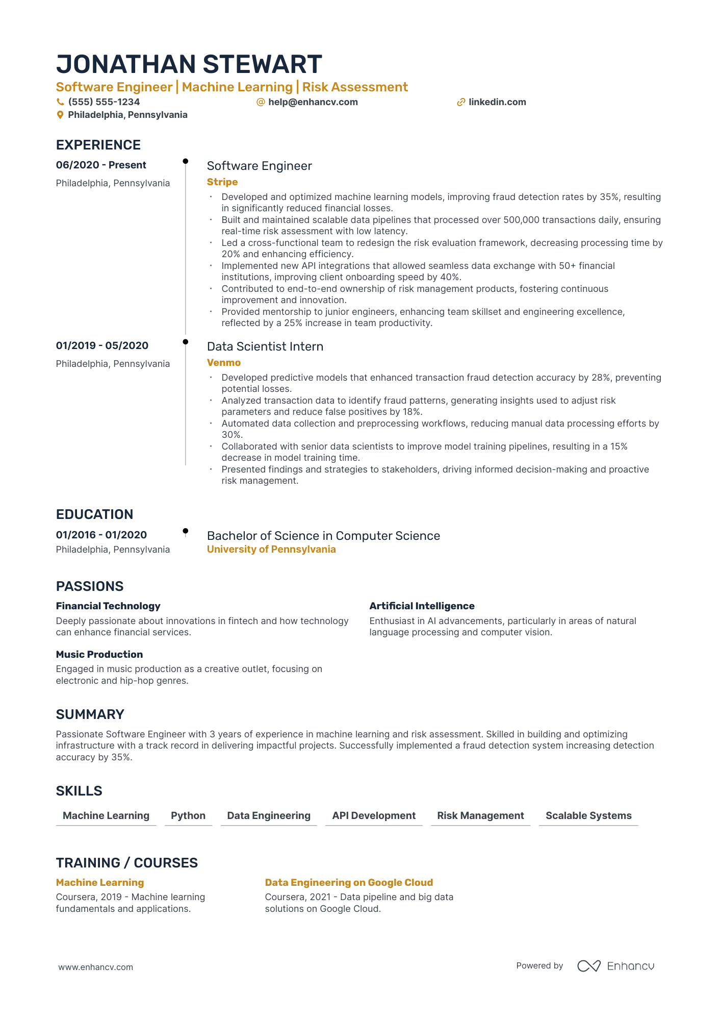 Machine Learning Infrastructure Engineer resume example