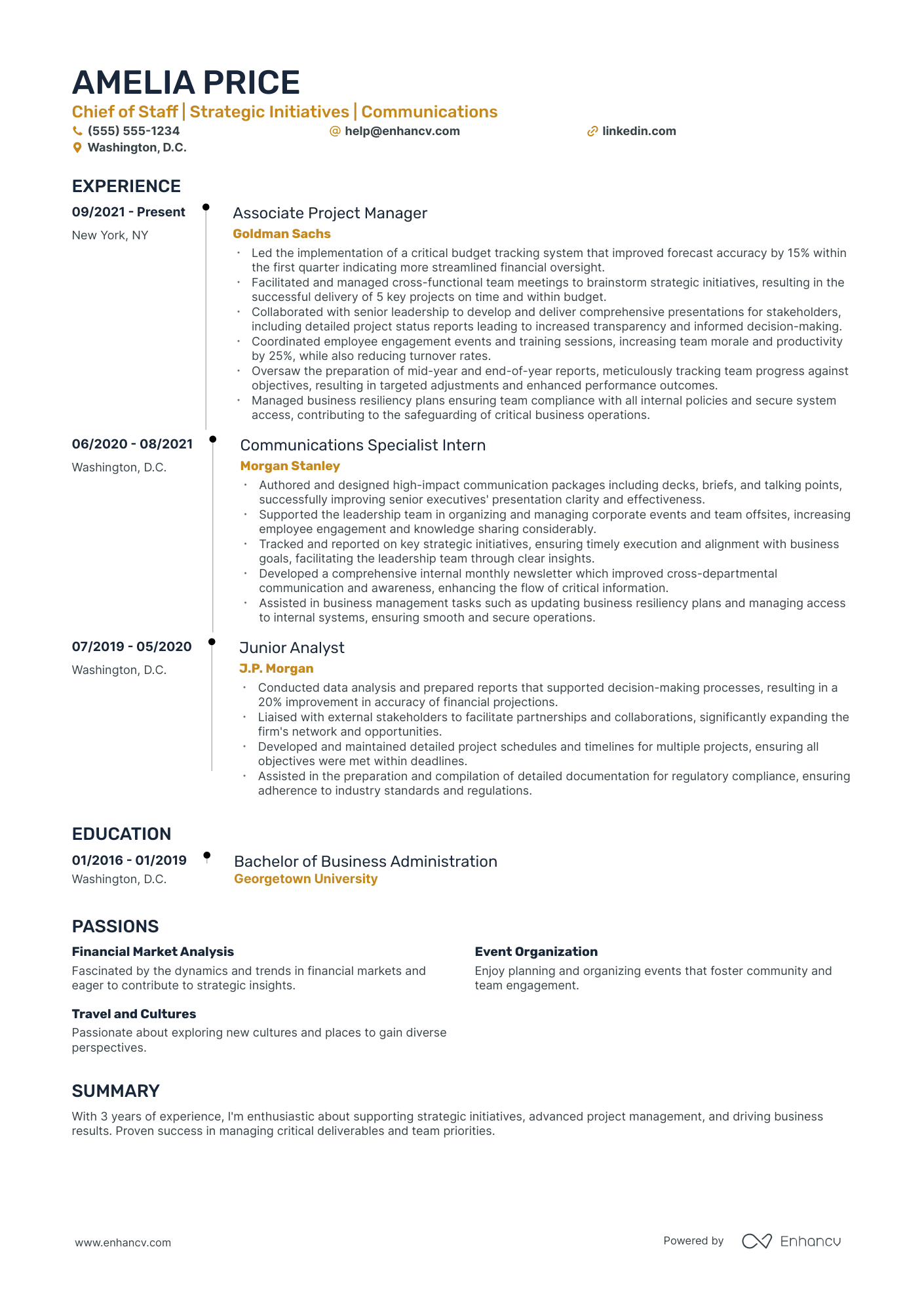 Chief of Staff - Communications Resume Example Resume Example