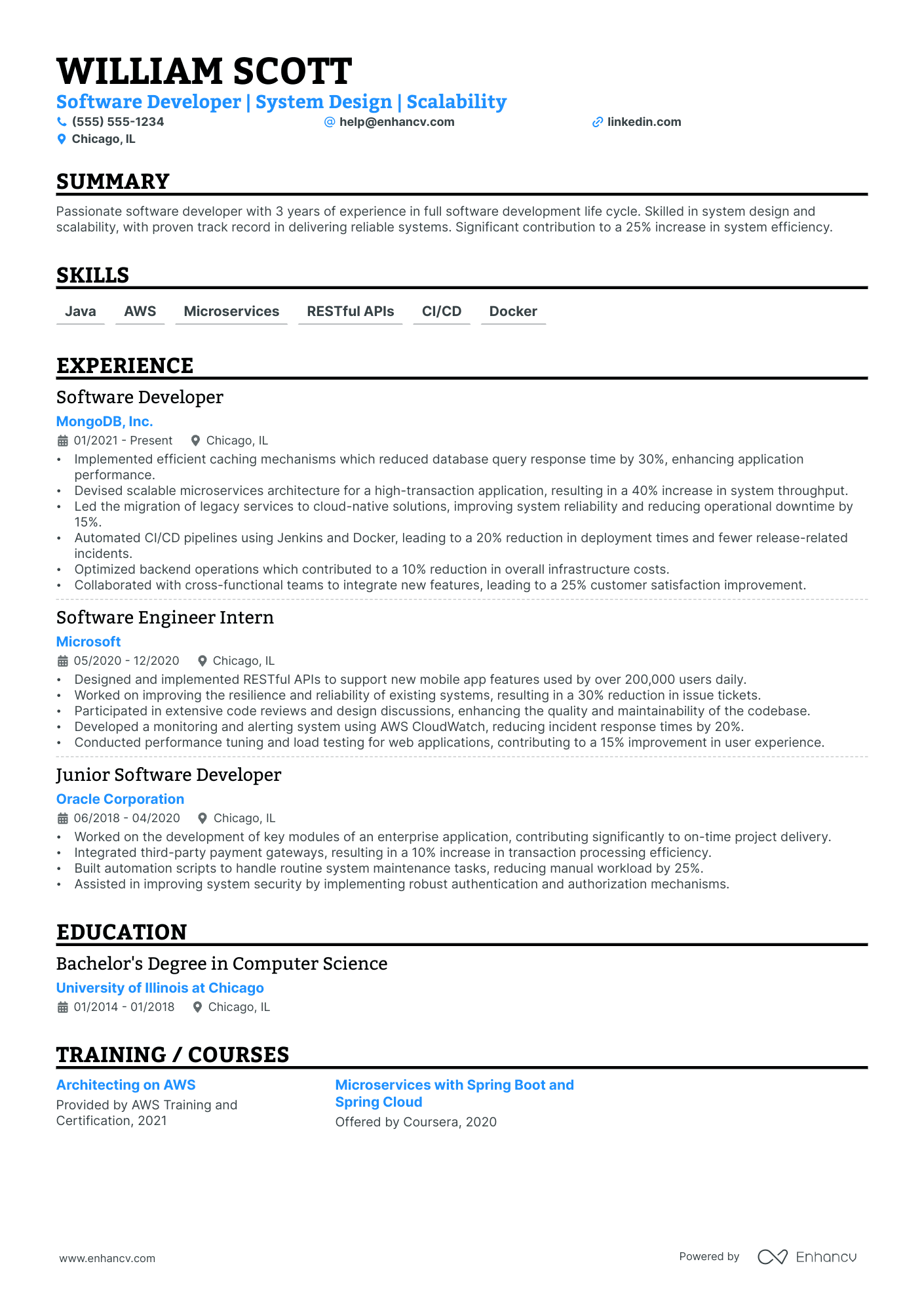 AWS DevOps Engineer resume example