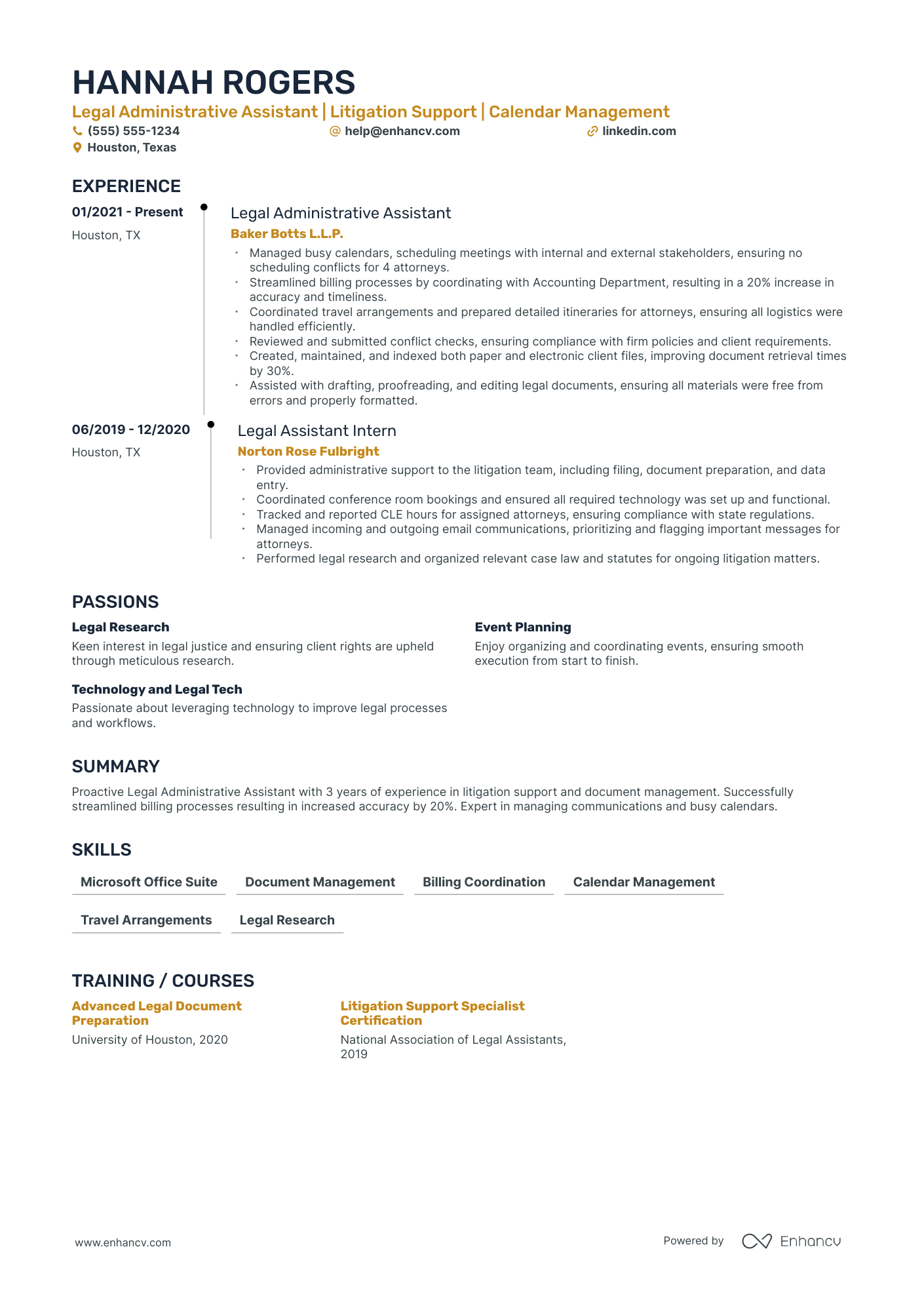 Law Firm Administrator resume example