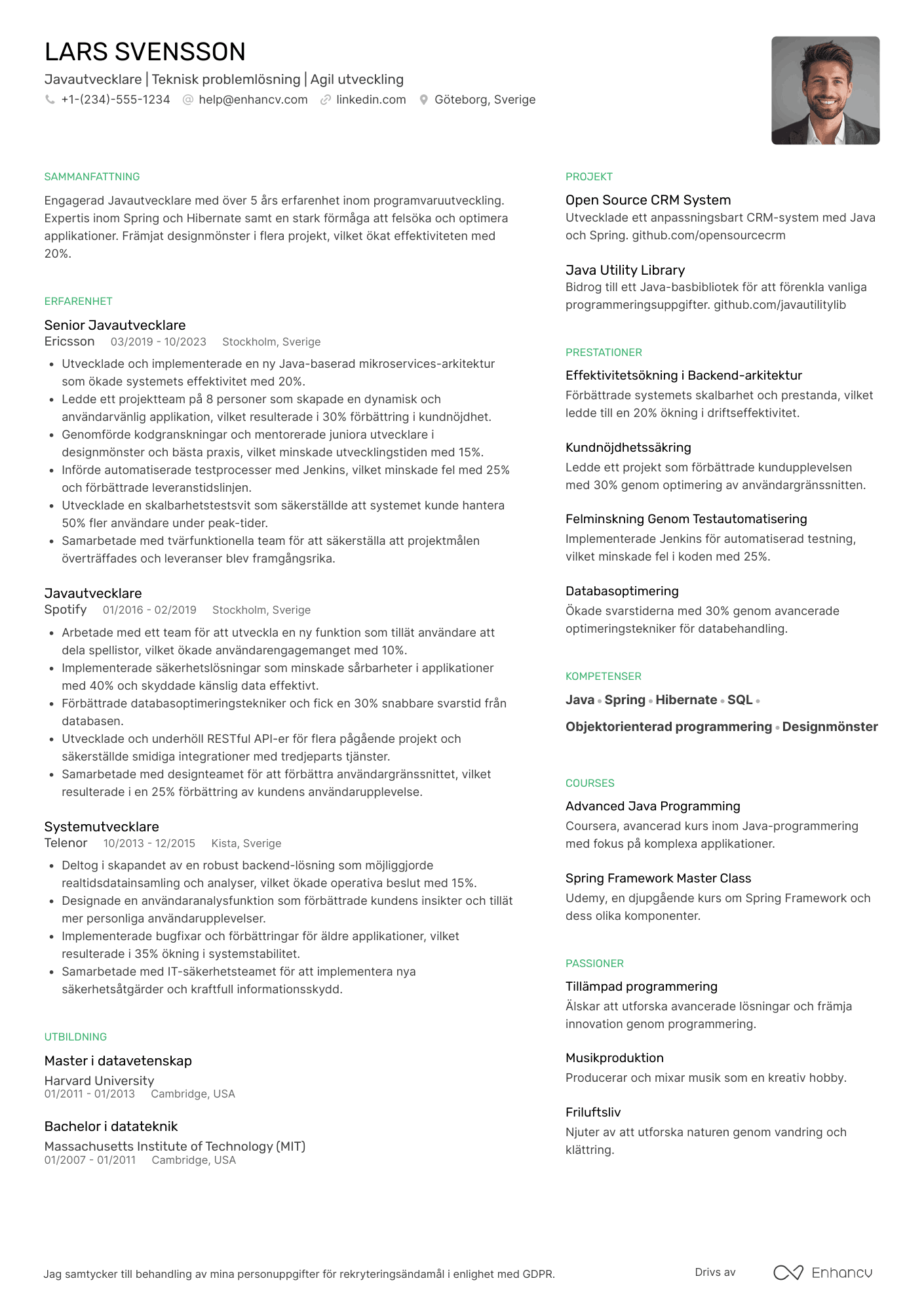 Javautvecklare CV