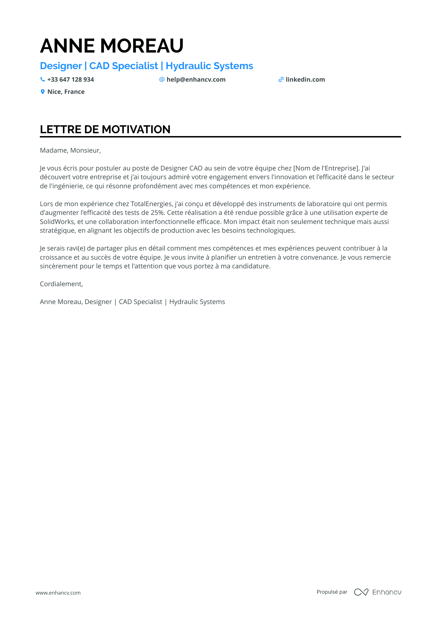 Graphiste Lettre de motivation