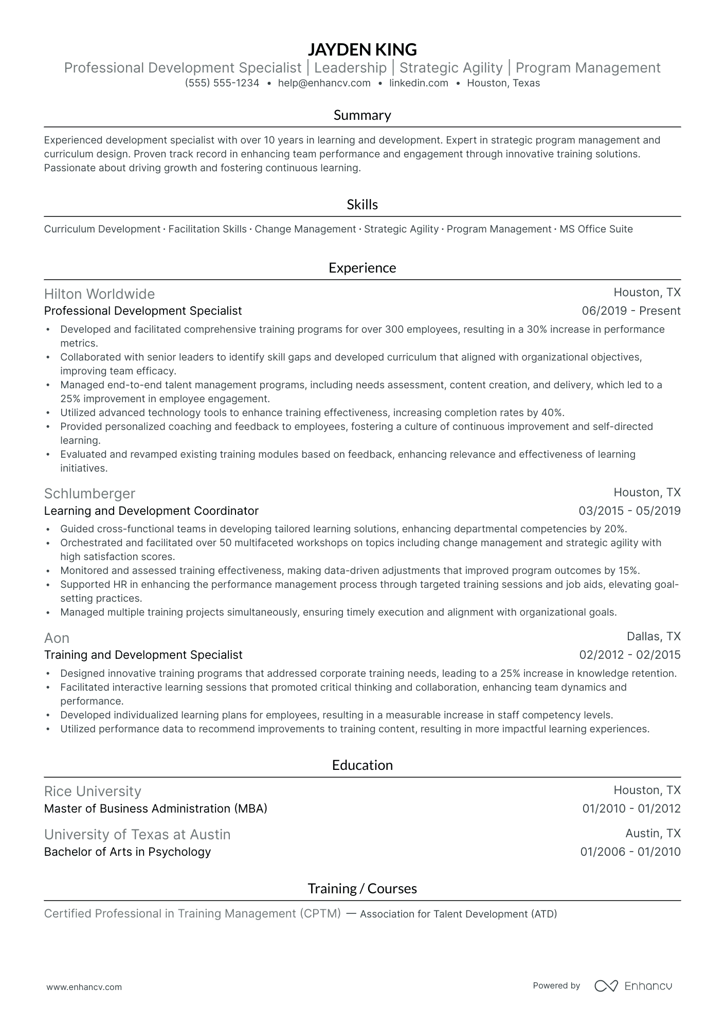 Junior Learning and Development Specialist Resume Example Resume Example