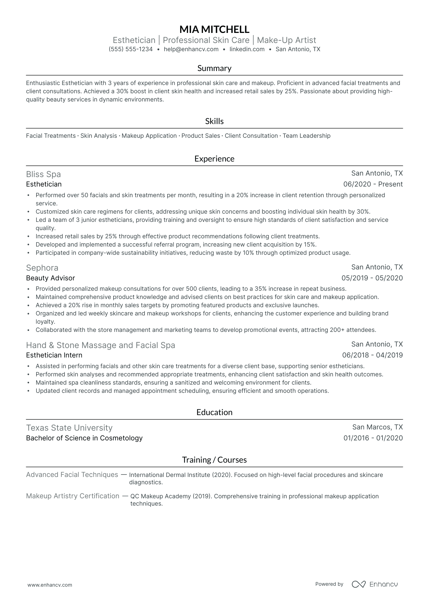 Traveling Esthetician Resume Example Resume Example