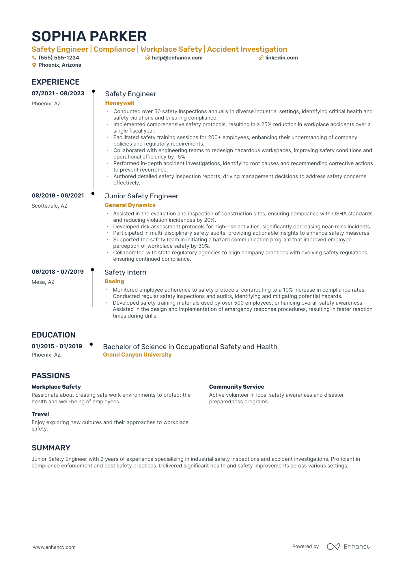 Electrical Safety Engineer resume example