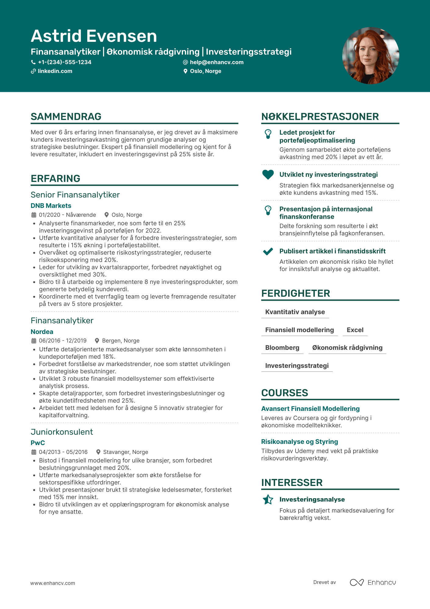 Finansanalytiker CV