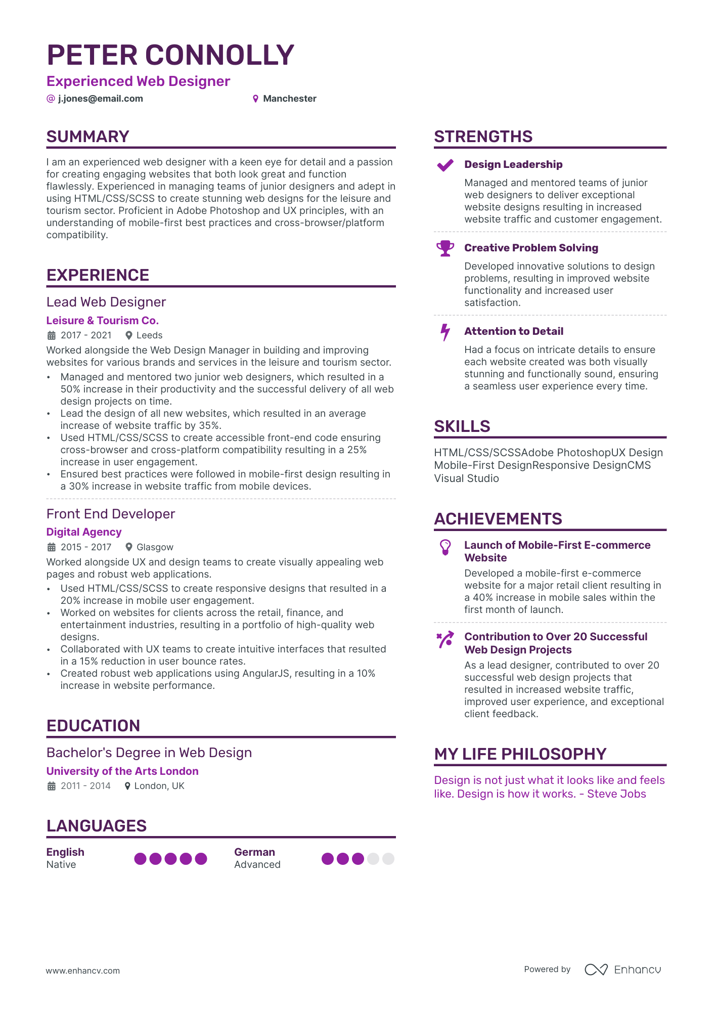 3 Web Designer CV Examples for 2023