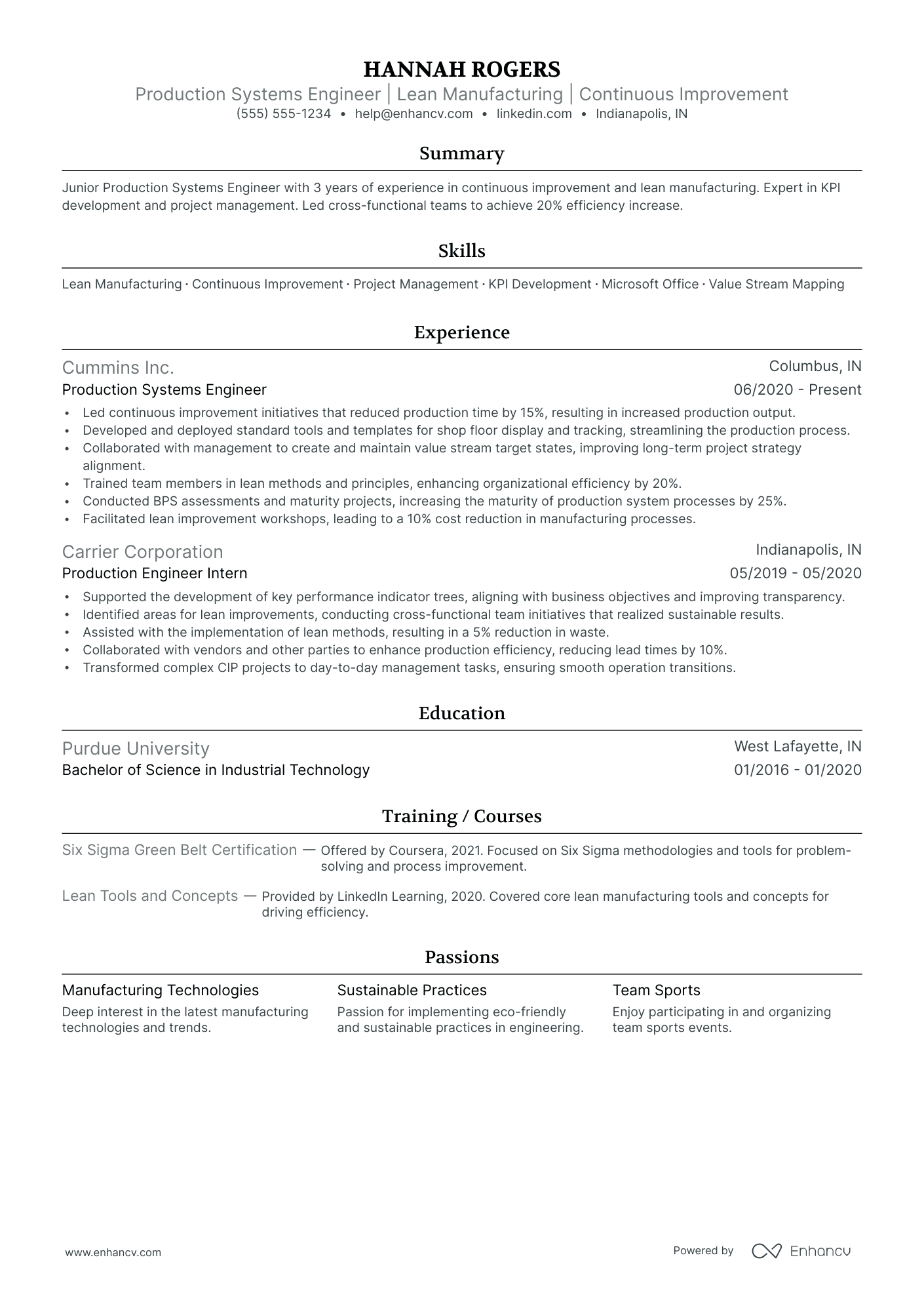 Production Systems Engineer resume example