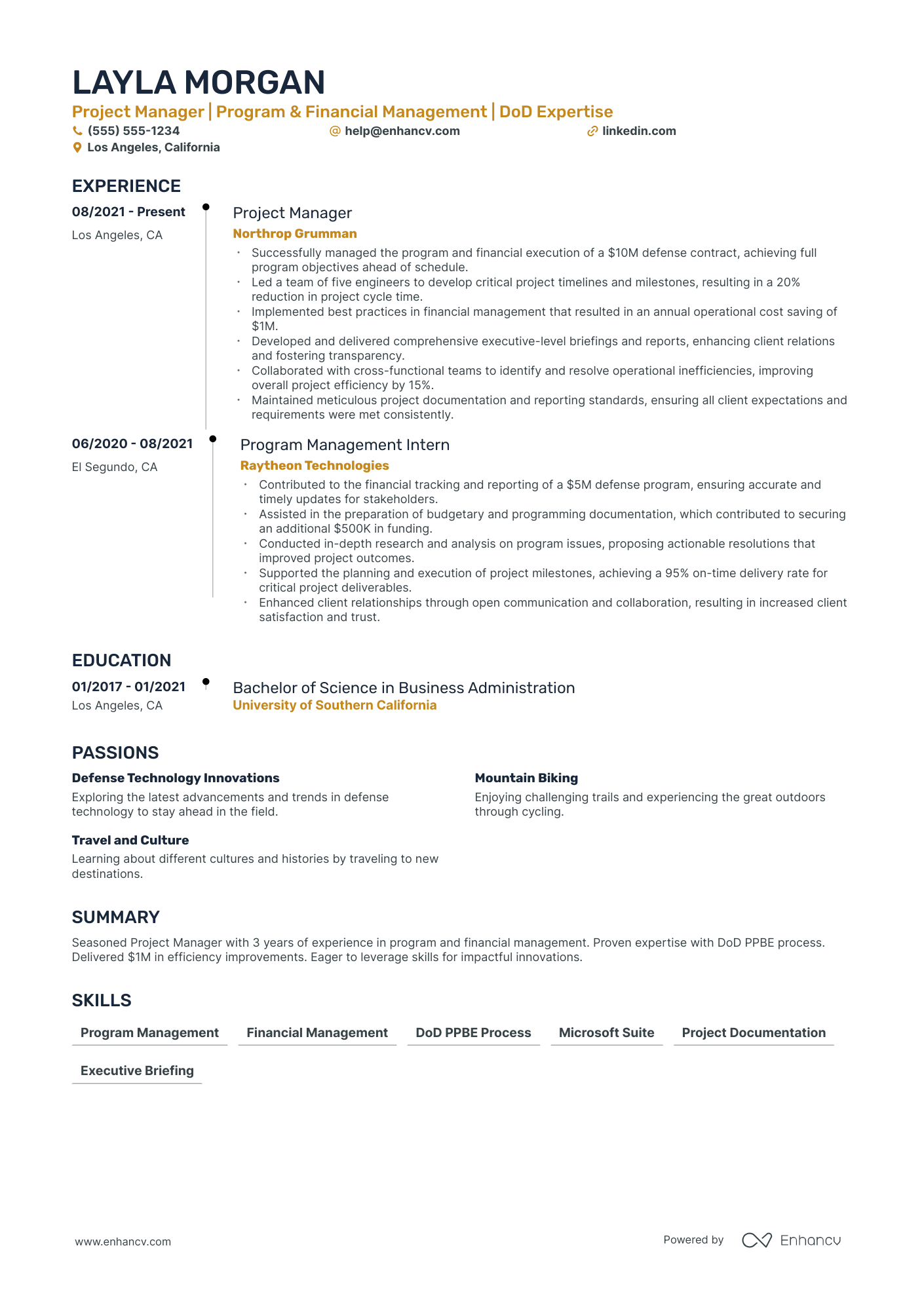 Consulting Project Manager resume example