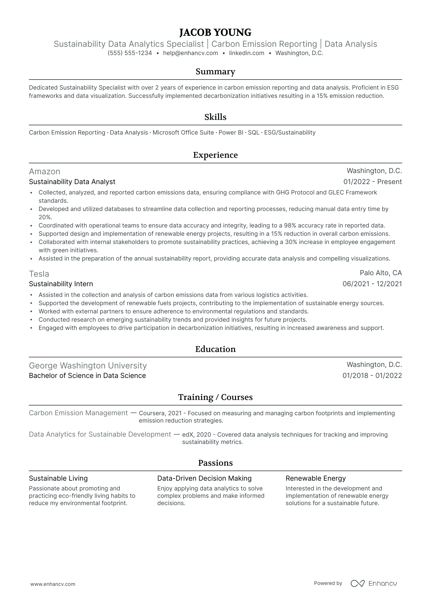 Data Science Specialist resume example