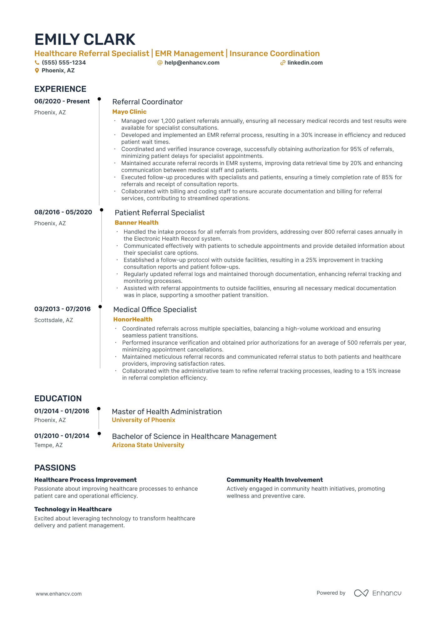 Junior Referral Coordinator resume example