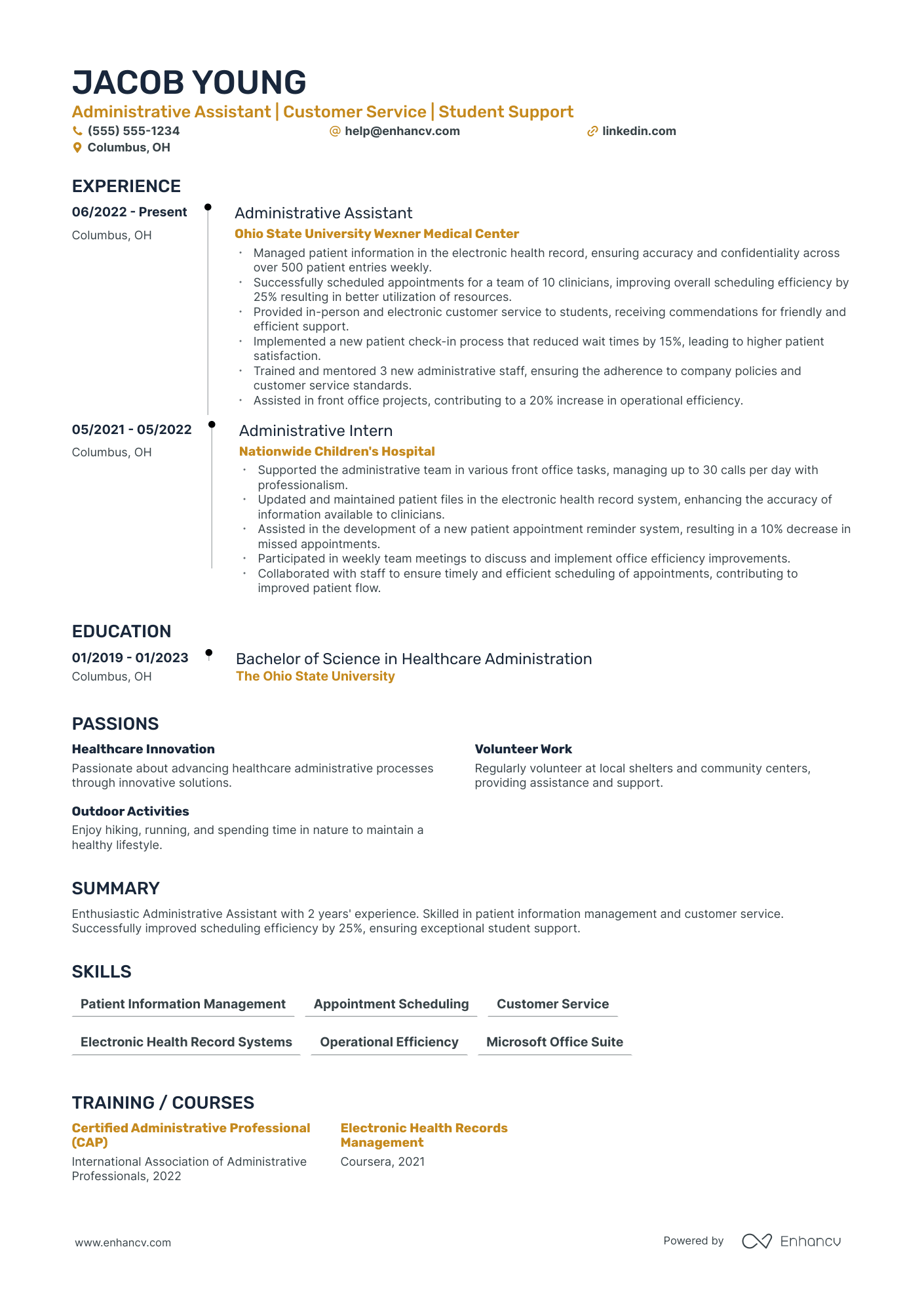 Administrative Assistant II resume example