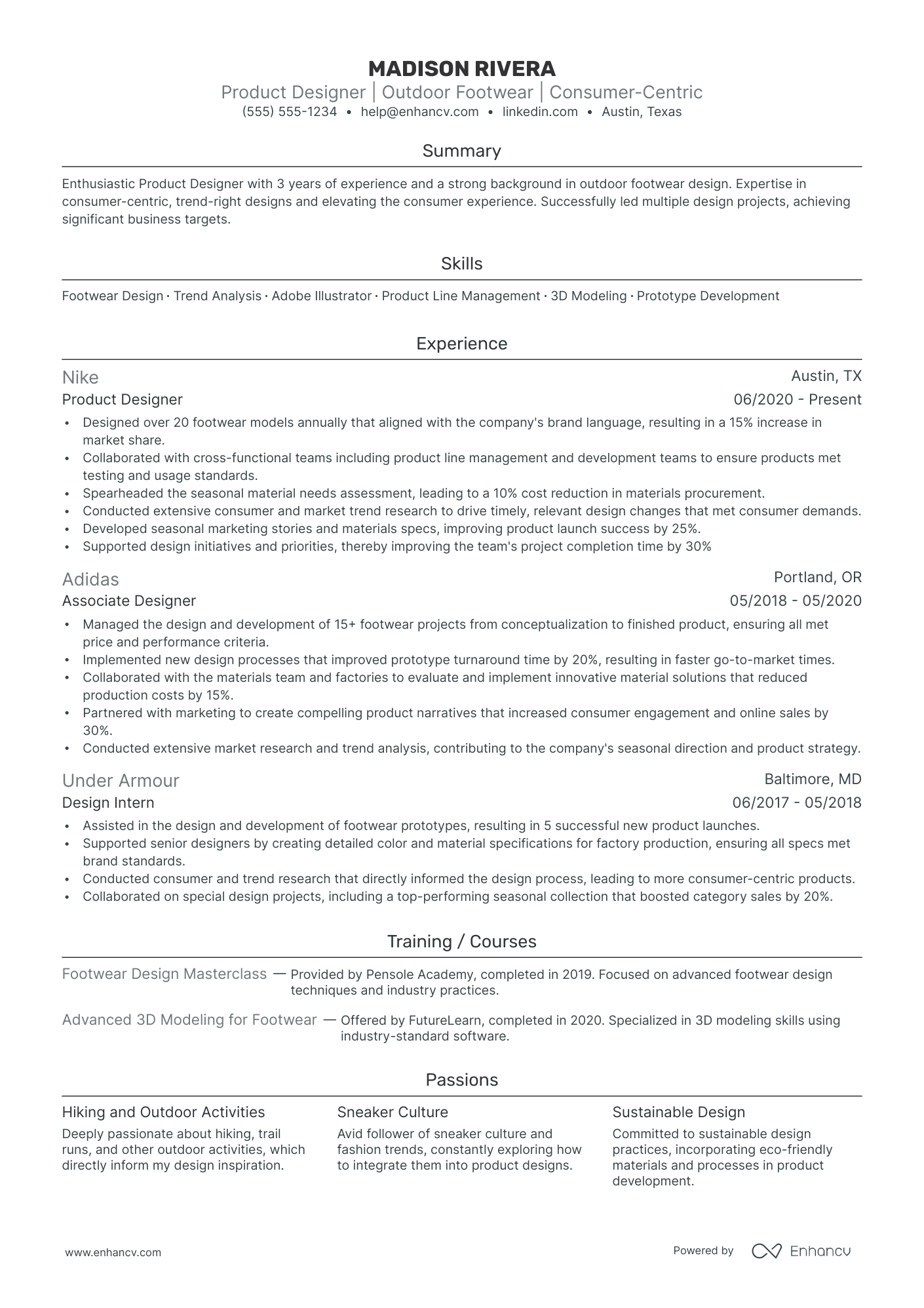 Luxury Fashion Designer resume example