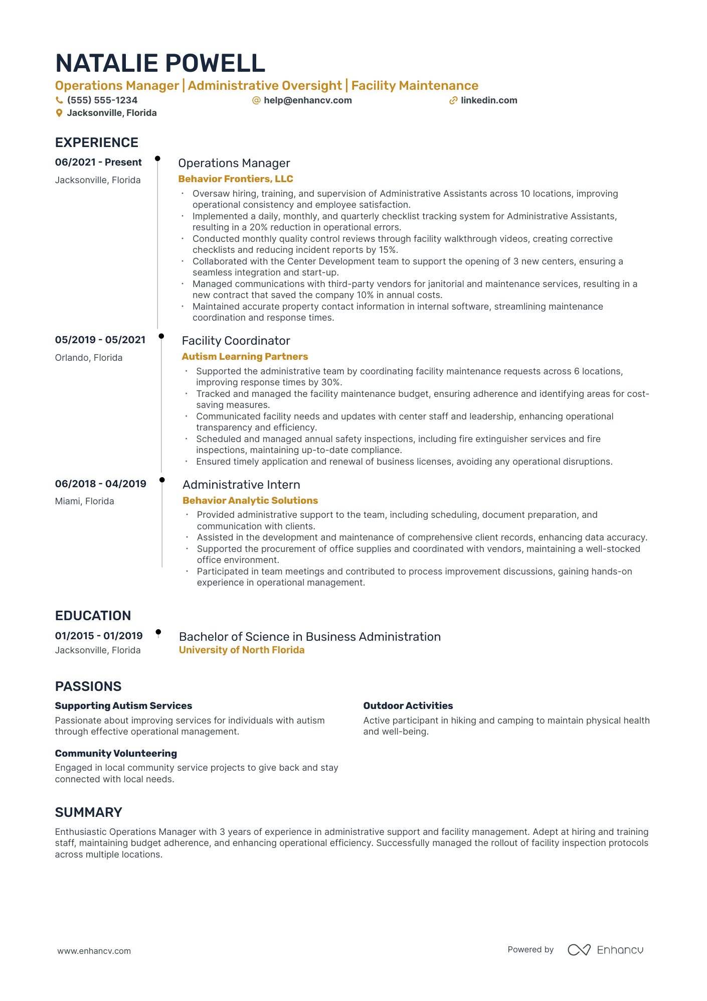 Property Operations Manager Resume Example Resume Example