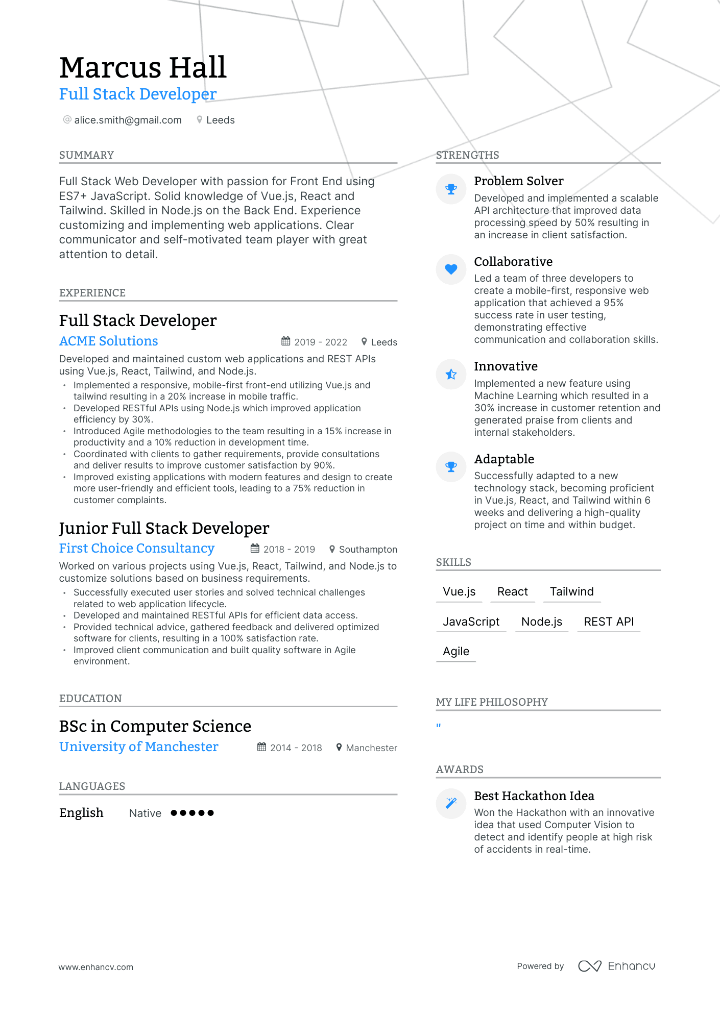 3 Full Stack Developer CV Examples for 2023