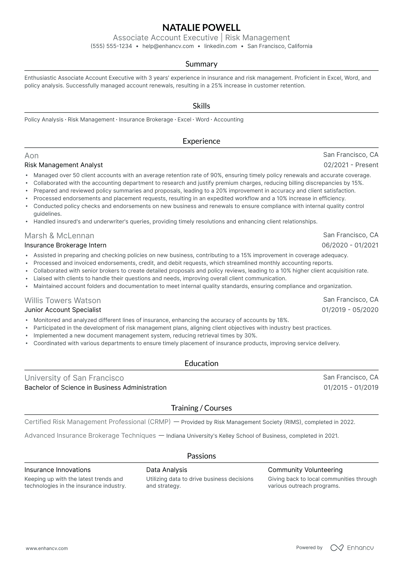 Risk Management Associate Resume Example Resume Example